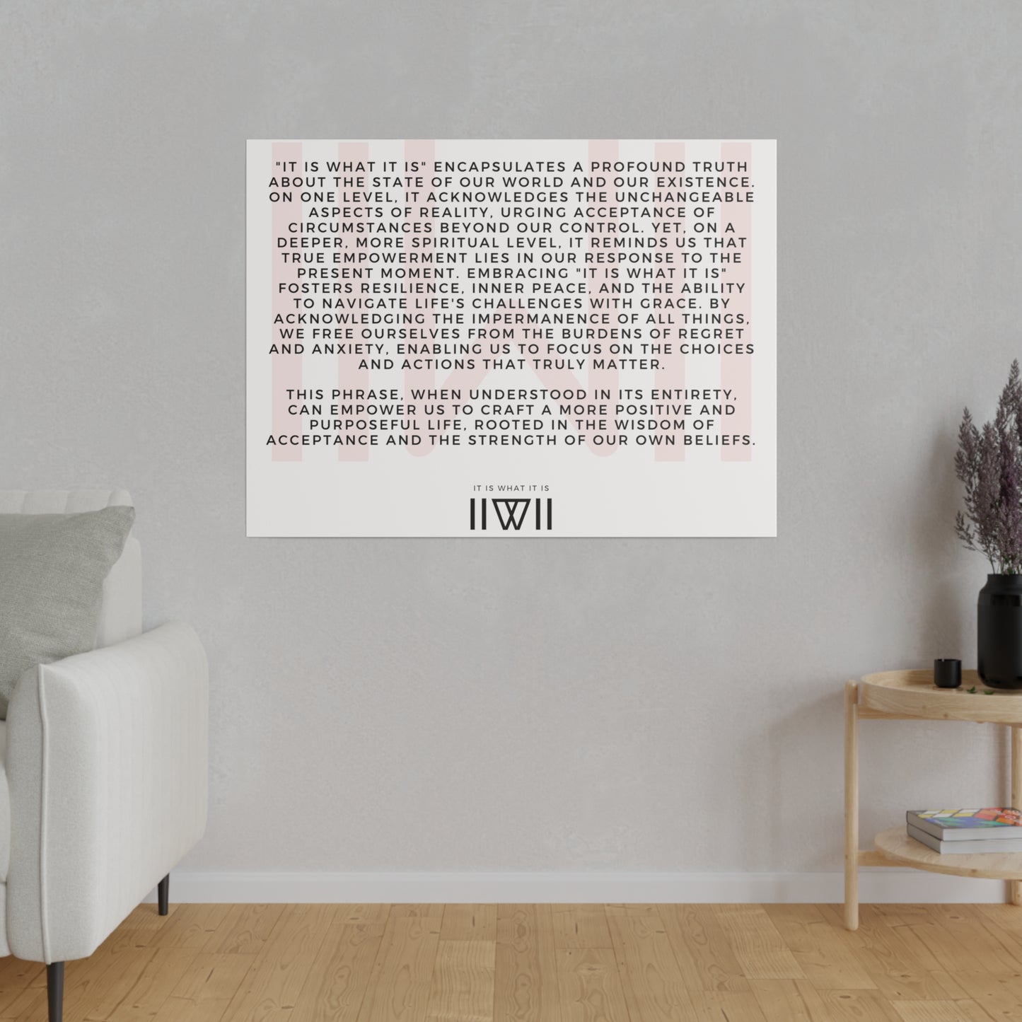Canvas Art - IIWII statement and meaning - Matte Canvas, Stretched, 0.75"