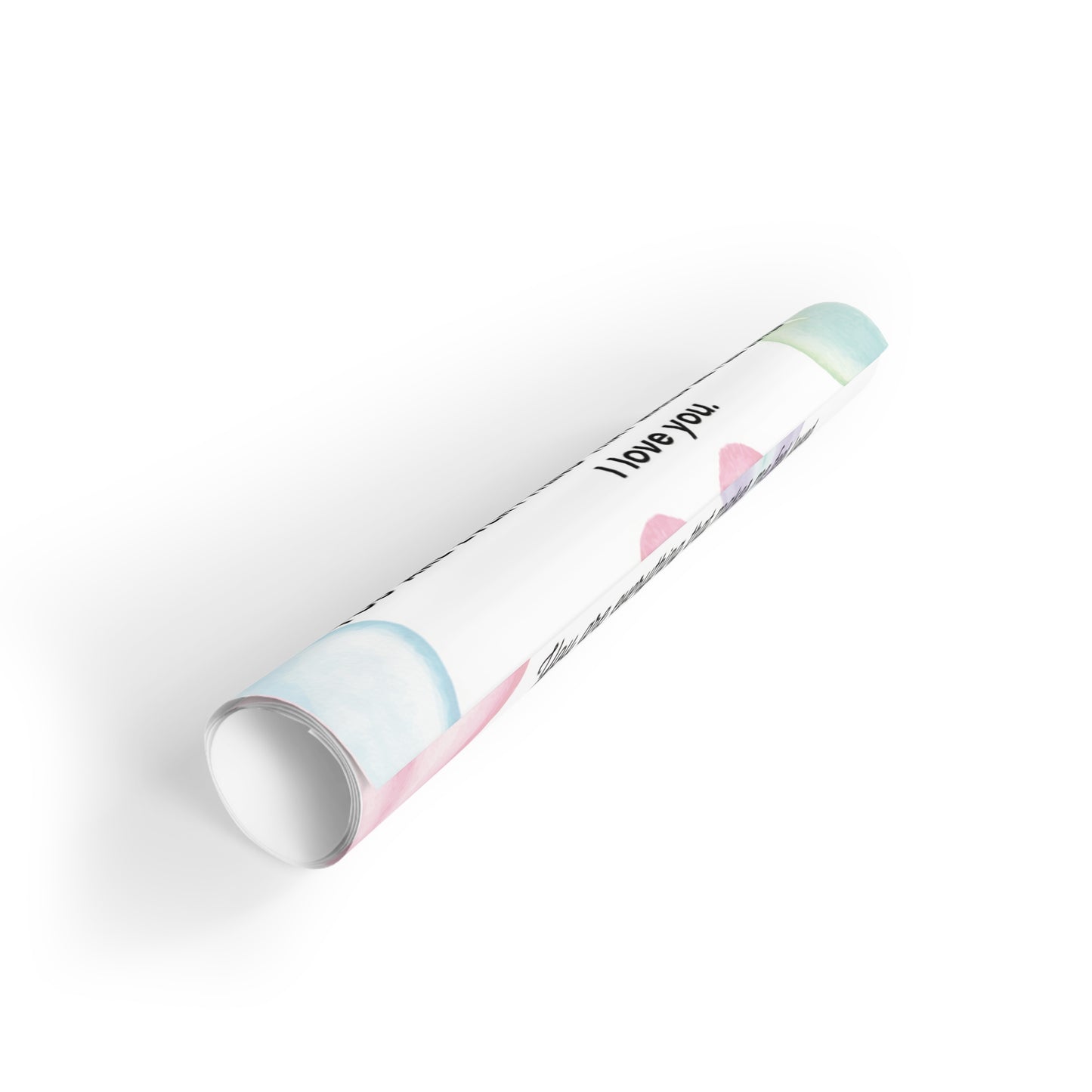 Gift Wrapping Paper Rolls "You are everything that makes me feel loved", RAINBOW HEARTS - 1pc