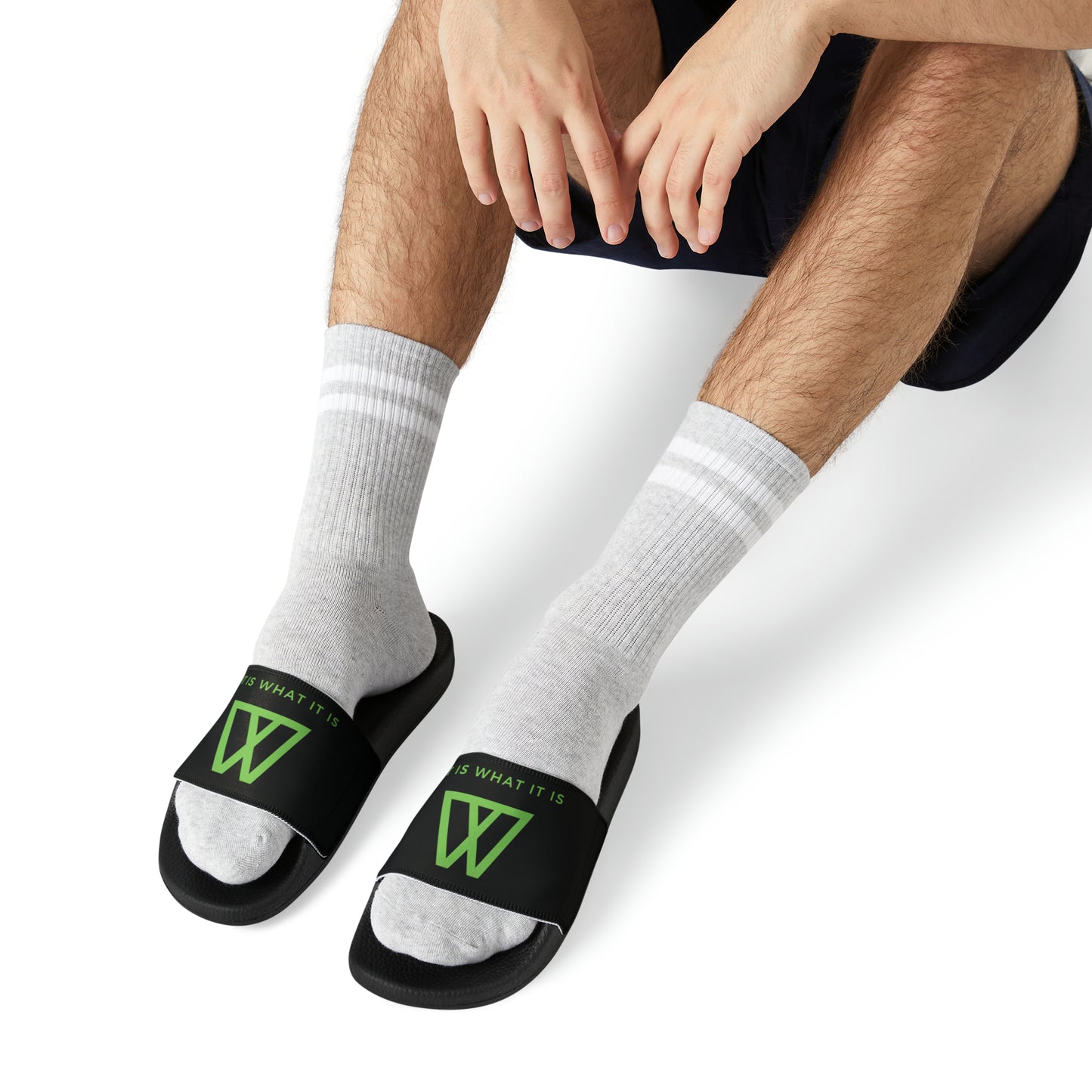 Slide Sandals Flip Flops - IIWII logo branded - Men's PU Slide Sandals