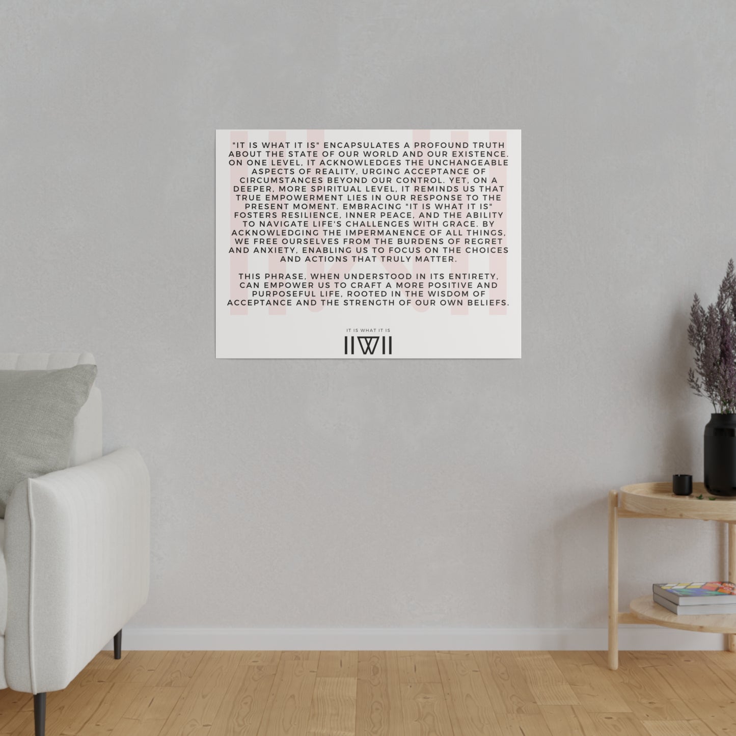 Canvas Art - IIWII statement and meaning - Matte Canvas, Stretched, 0.75"