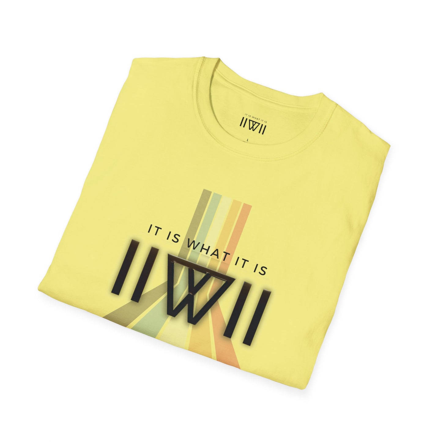 T-Shirt - The Big Logo - IIWII "It Is What It Is" pastel rainbow Unisex Soft style T-Shirt tee