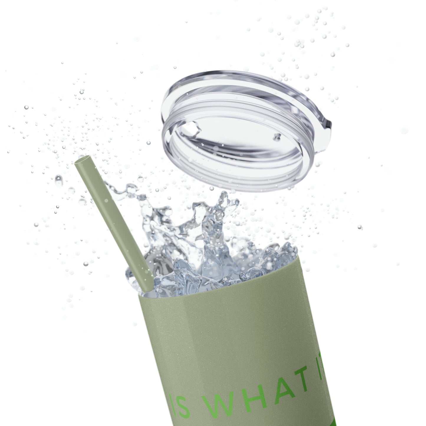Water Bottle Flask Tumbler - IIWII Skinny Tumbler with Straw, 20oz