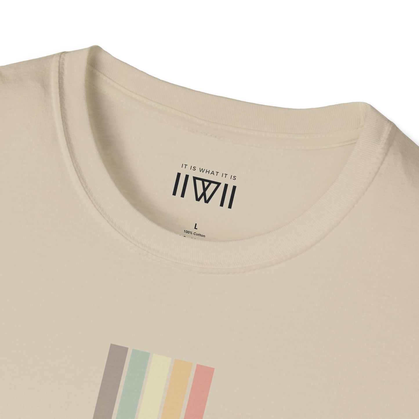 T-Shirt - The Big Logo - IIWII "It Is What It Is" pastel rainbow Unisex Soft style T-Shirt tee