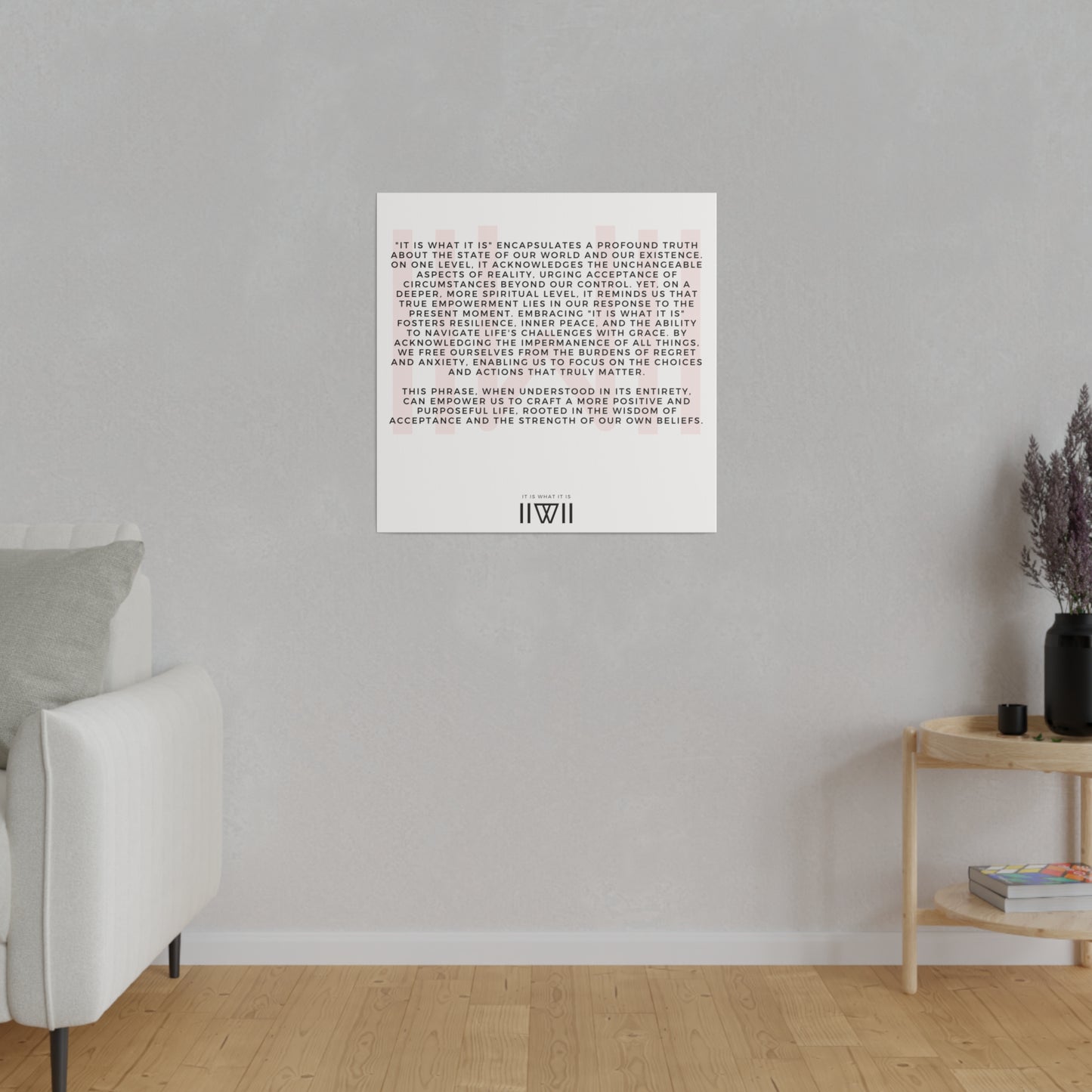 Canvas Art - IIWII statement and meaning - Matte Canvas, Stretched, 0.75"