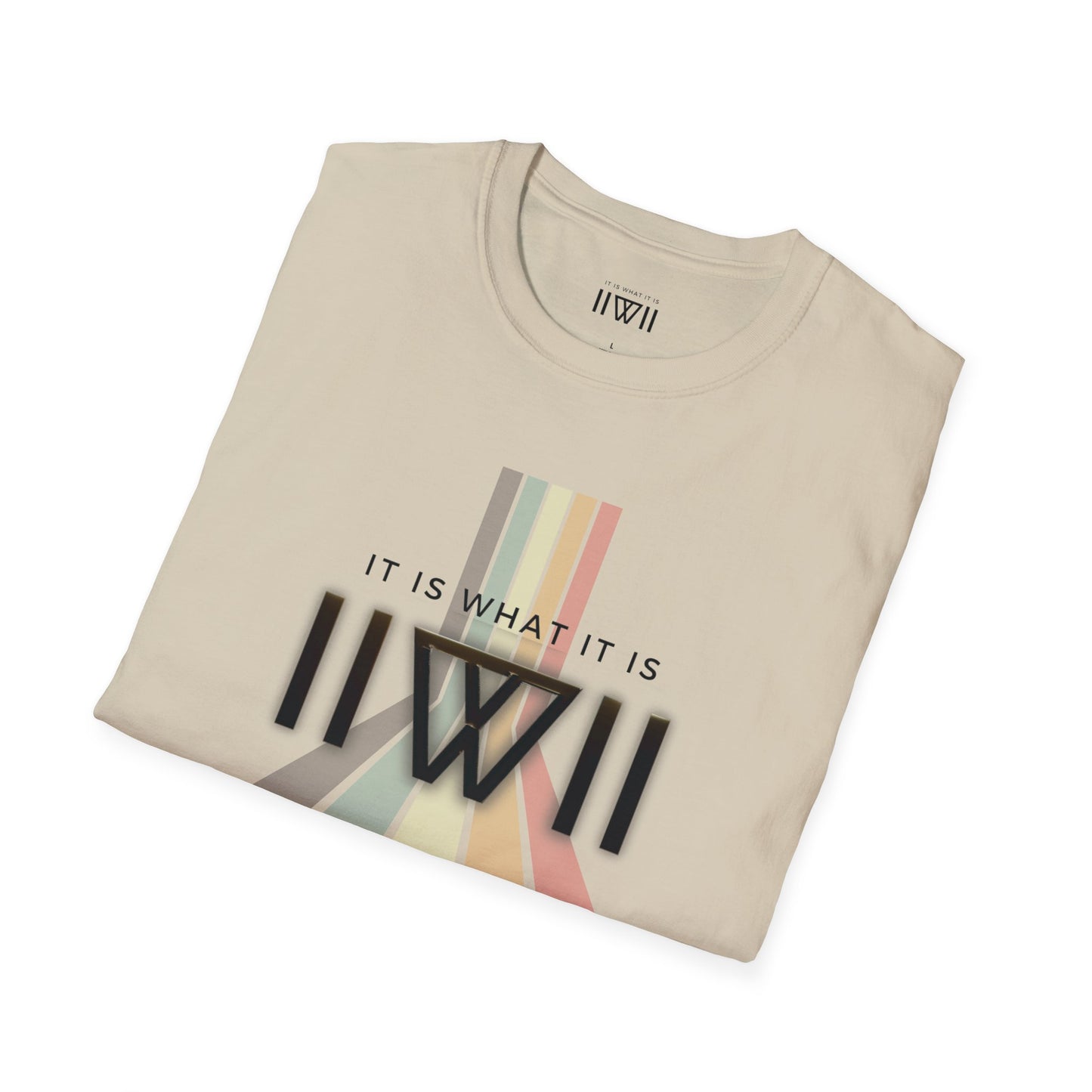 T-Shirt - The Big Logo - IIWII "It Is What It Is" pastel rainbow Unisex Soft style T-Shirt tee