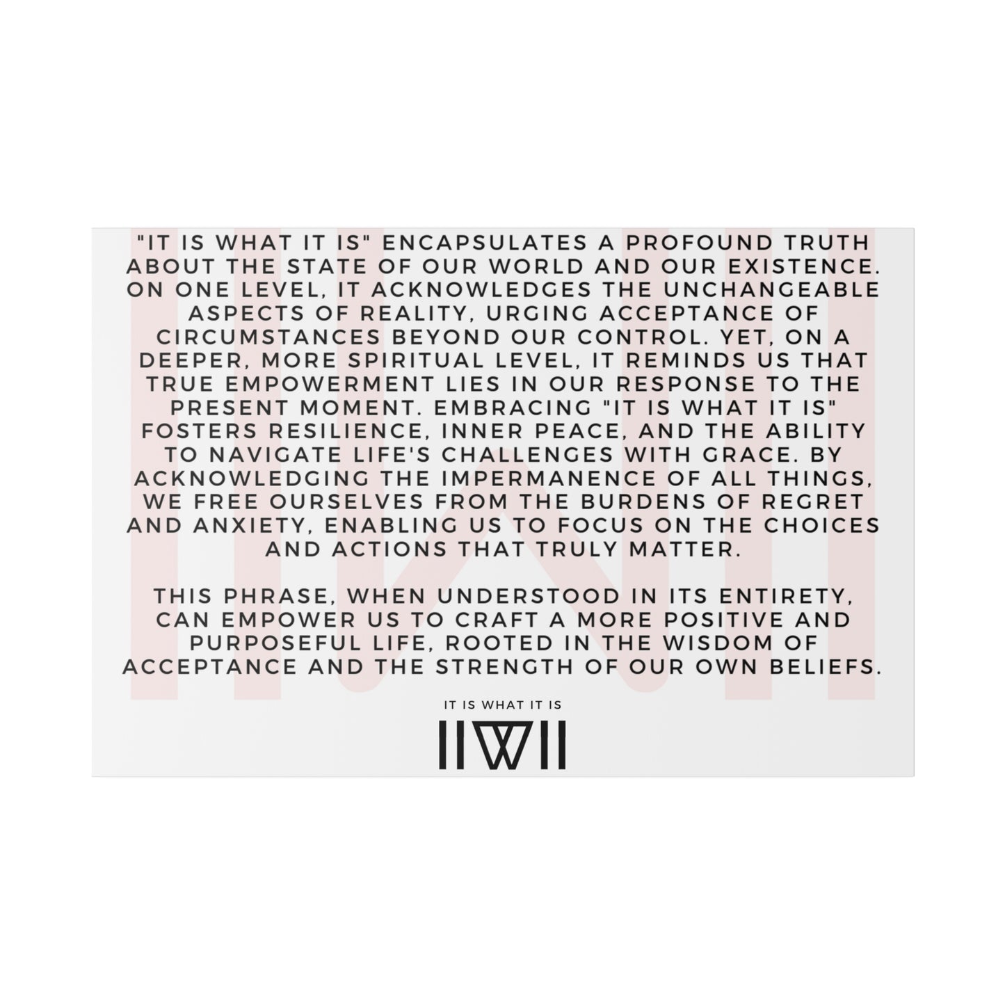 Canvas Art - IIWII statement and meaning - Matte Canvas, Stretched, 0.75"