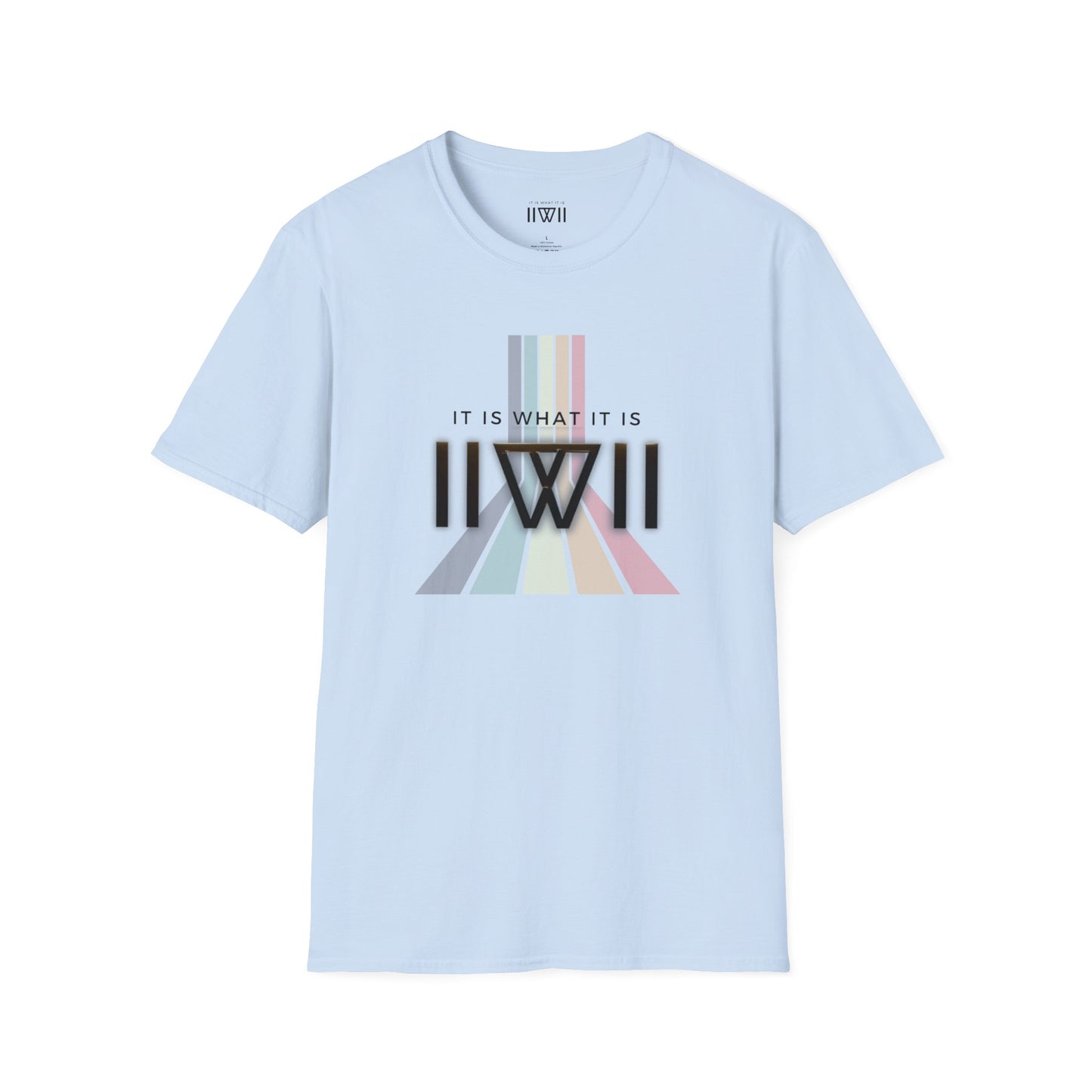 T-Shirt - The Big Logo - IIWII "It Is What It Is" pastel rainbow Unisex Soft style T-Shirt tee