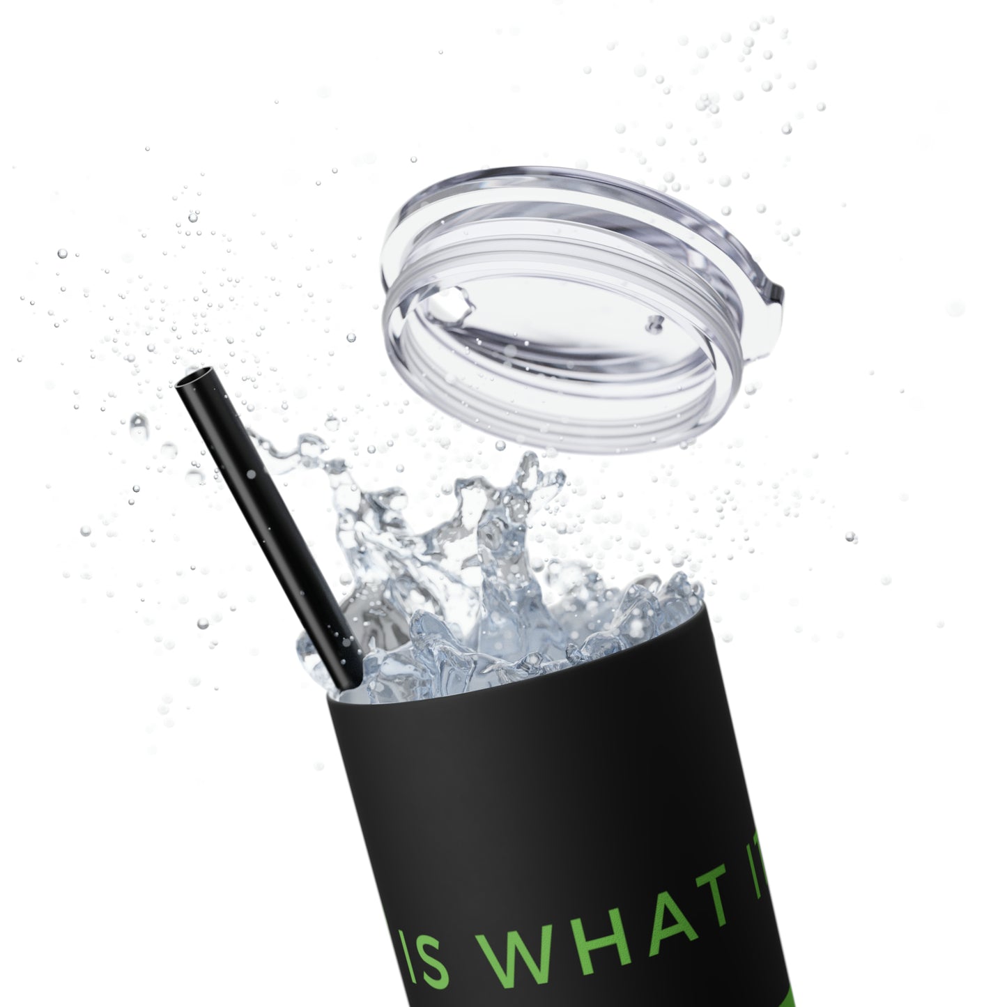 Water Bottle Flask Tumbler - IIWII Skinny Tumbler with Straw, 20oz