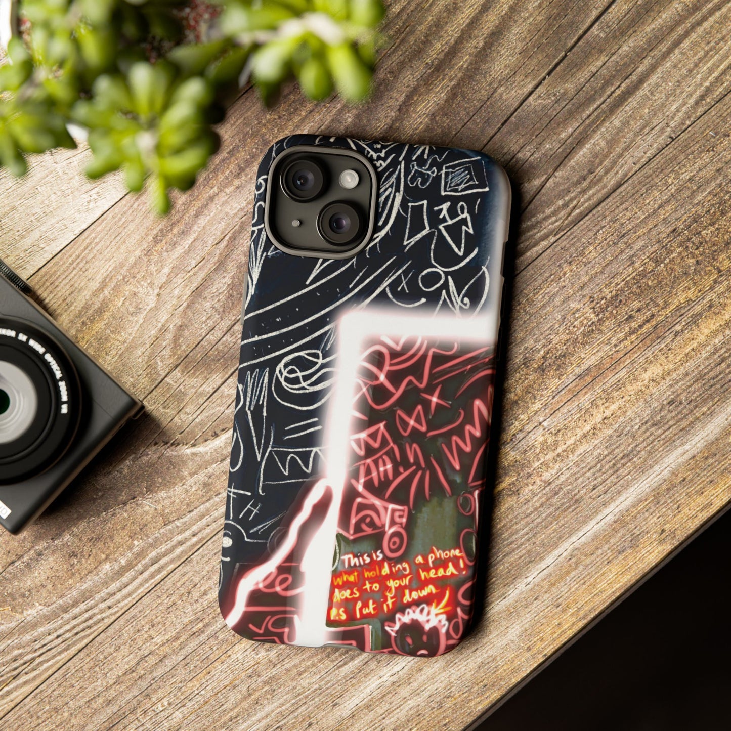 Artistic Phone Case - Unique Design with Quote
