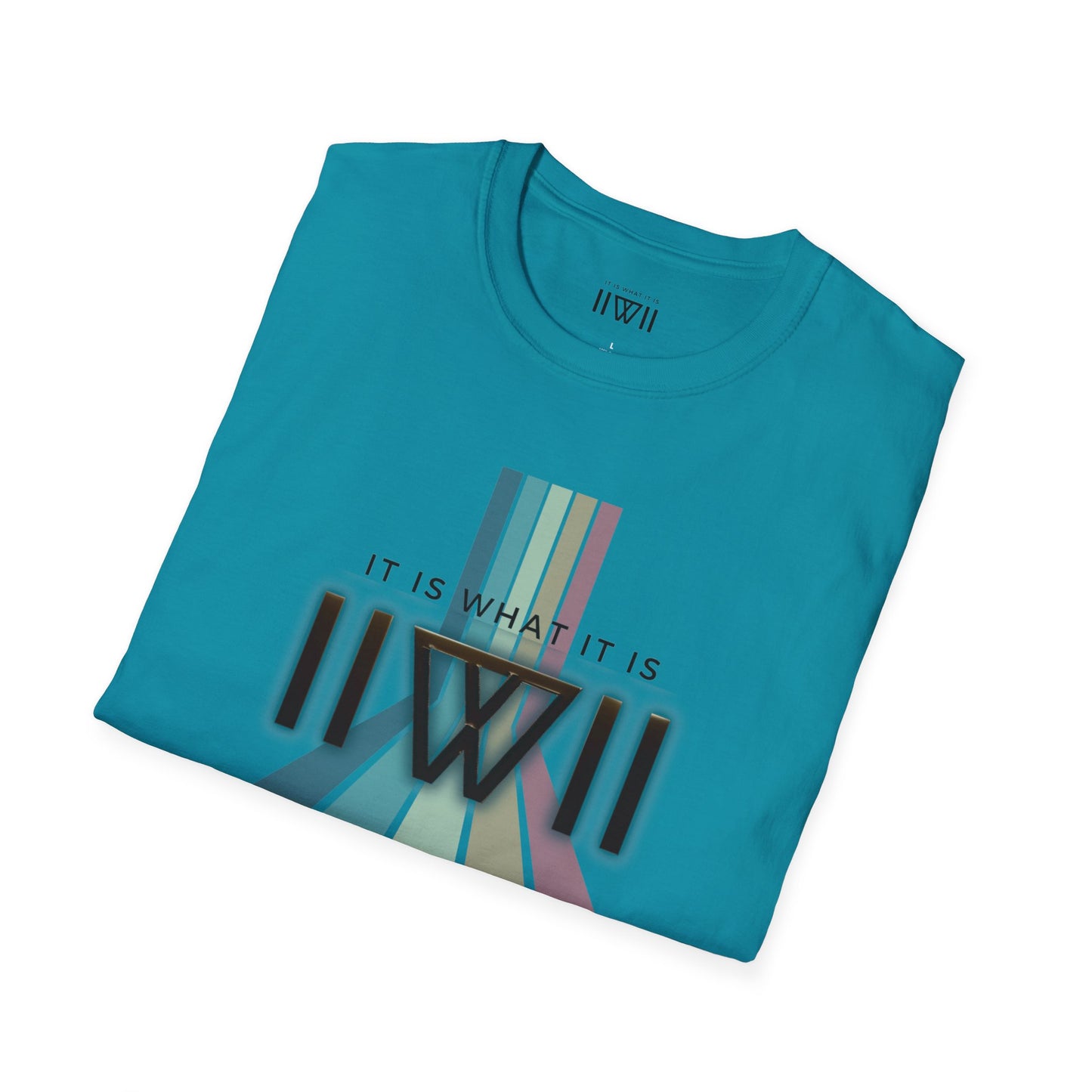T-Shirt - The Big Logo - IIWII "It Is What It Is" pastel rainbow Unisex Soft style T-Shirt tee