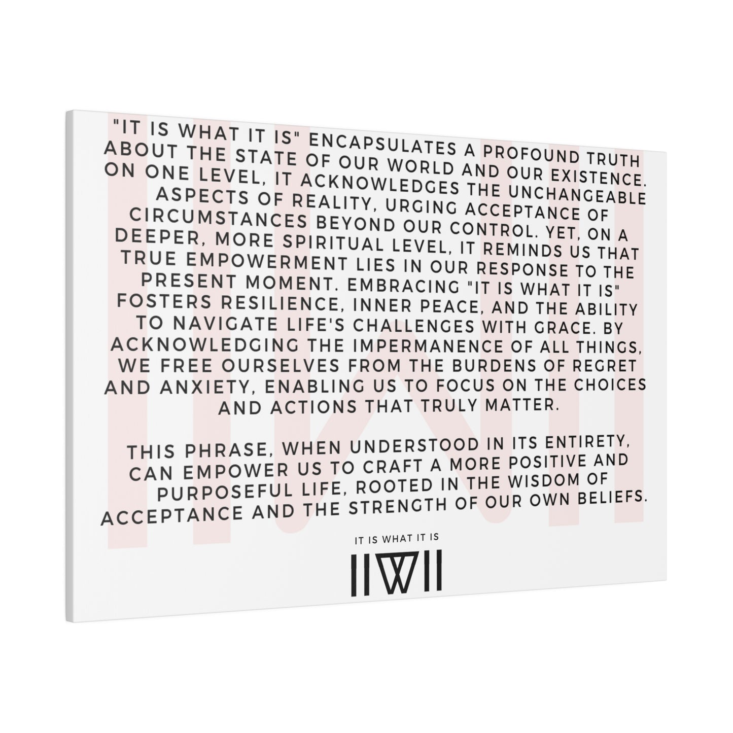 Canvas Art - IIWII statement and meaning - Matte Canvas, Stretched, 0.75"