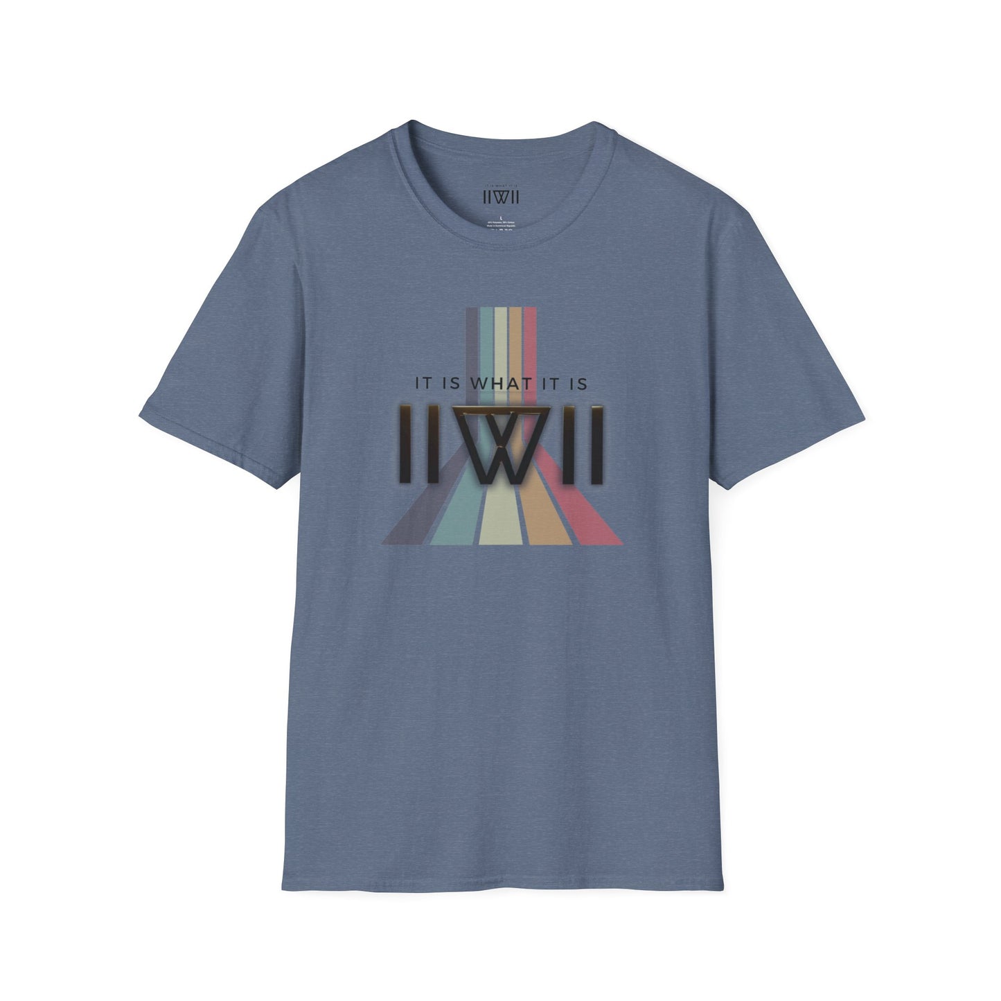 T-Shirt - The Big Logo - IIWII "It Is What It Is" pastel rainbow Unisex Soft style T-Shirt tee