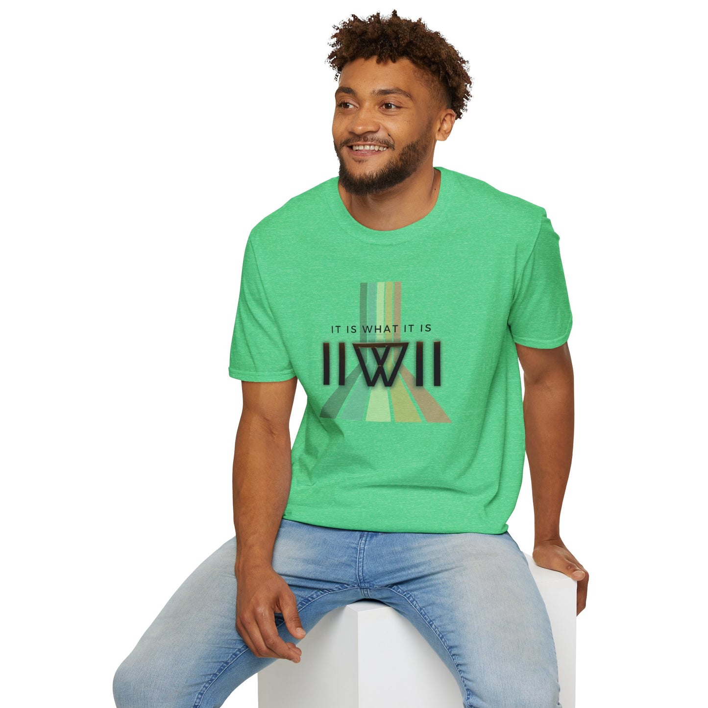 T-Shirt - The Big Logo - IIWII "It Is What It Is" pastel rainbow Unisex Soft style T-Shirt tee