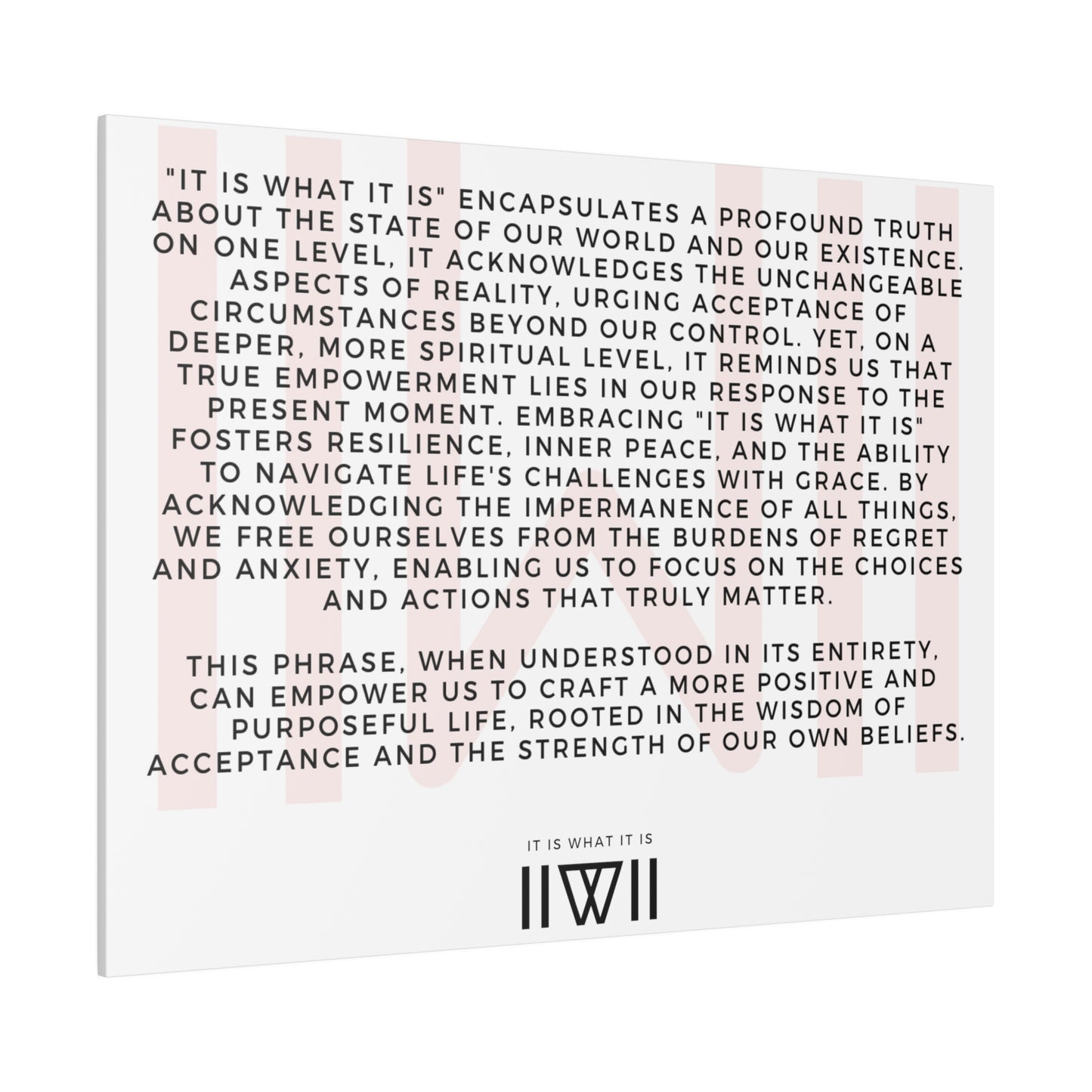 Canvas Art - IIWII statement and meaning - Matte Canvas, Stretched, 0.75"