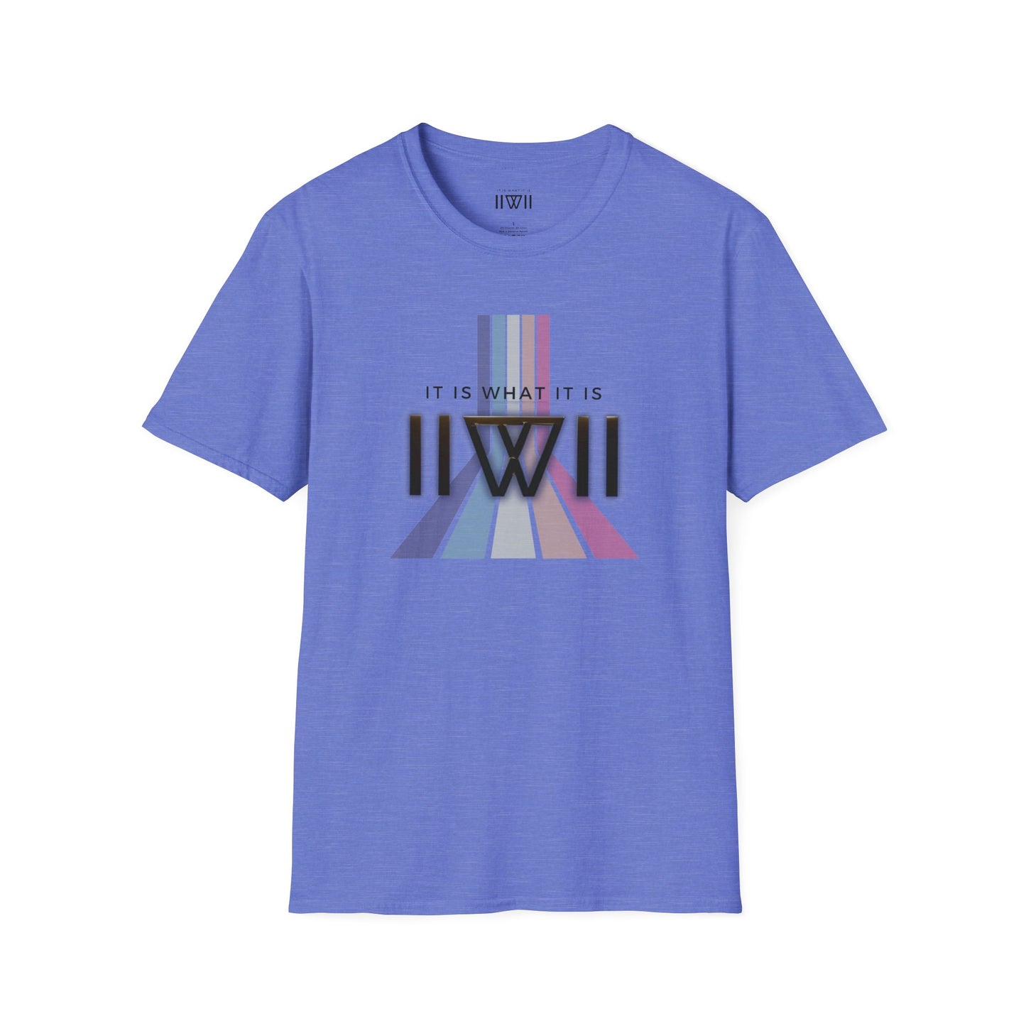 T-Shirt - The Big Logo - IIWII "It Is What It Is" pastel rainbow Unisex Soft style T-Shirt tee