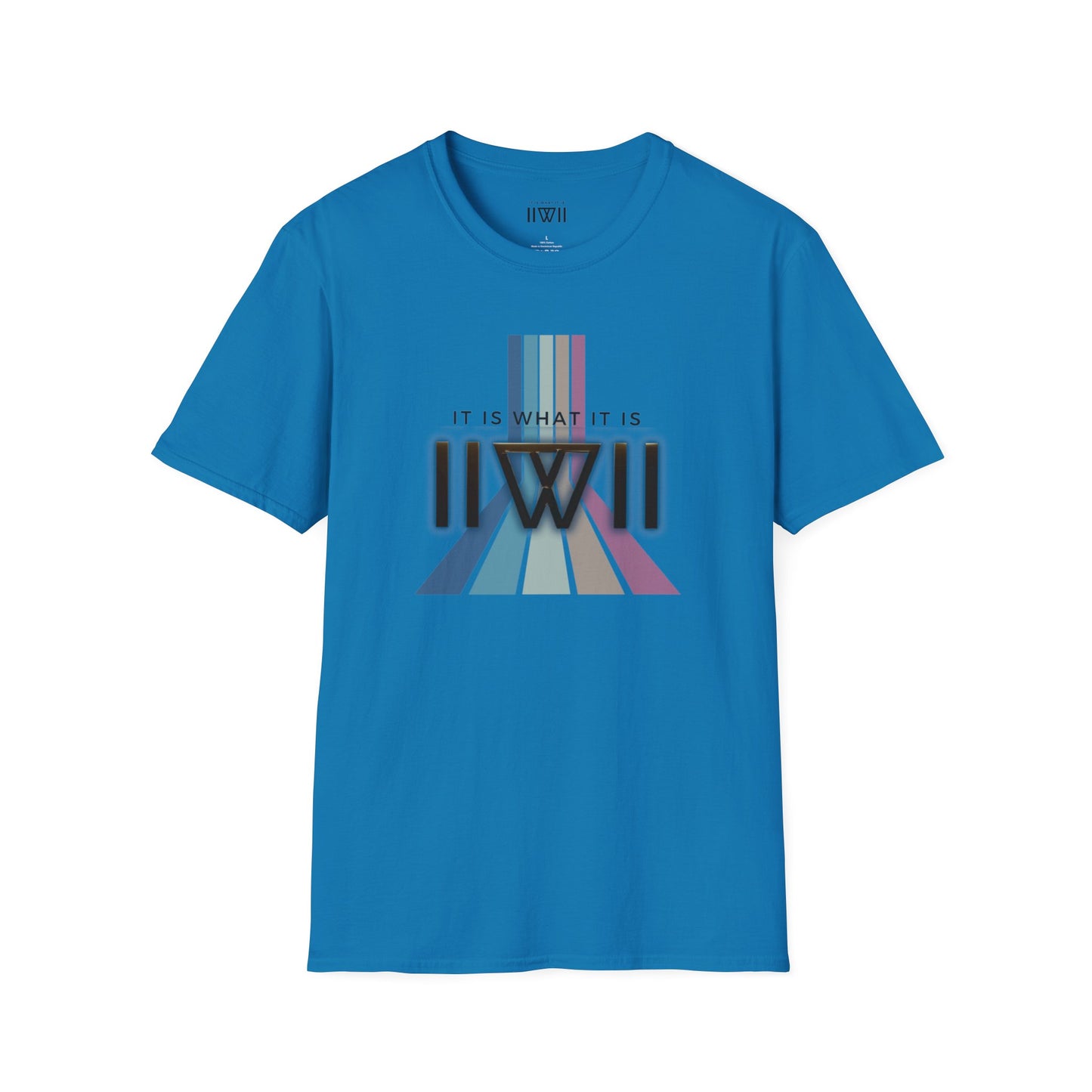 T-Shirt - The Big Logo - IIWII "It Is What It Is" pastel rainbow Unisex Soft style T-Shirt tee
