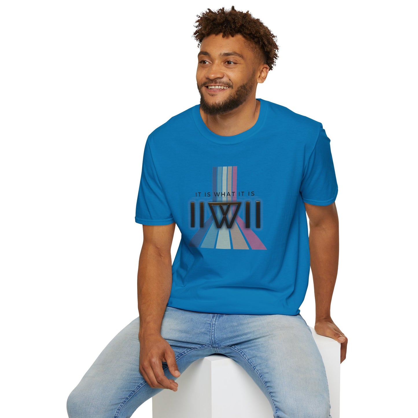T-Shirt - The Big Logo - IIWII "It Is What It Is" pastel rainbow Unisex Soft style T-Shirt tee