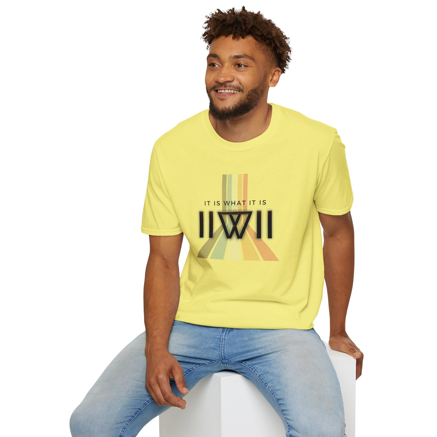 T-Shirt - The Big Logo - IIWII "It Is What It Is" pastel rainbow Unisex Soft style T-Shirt tee