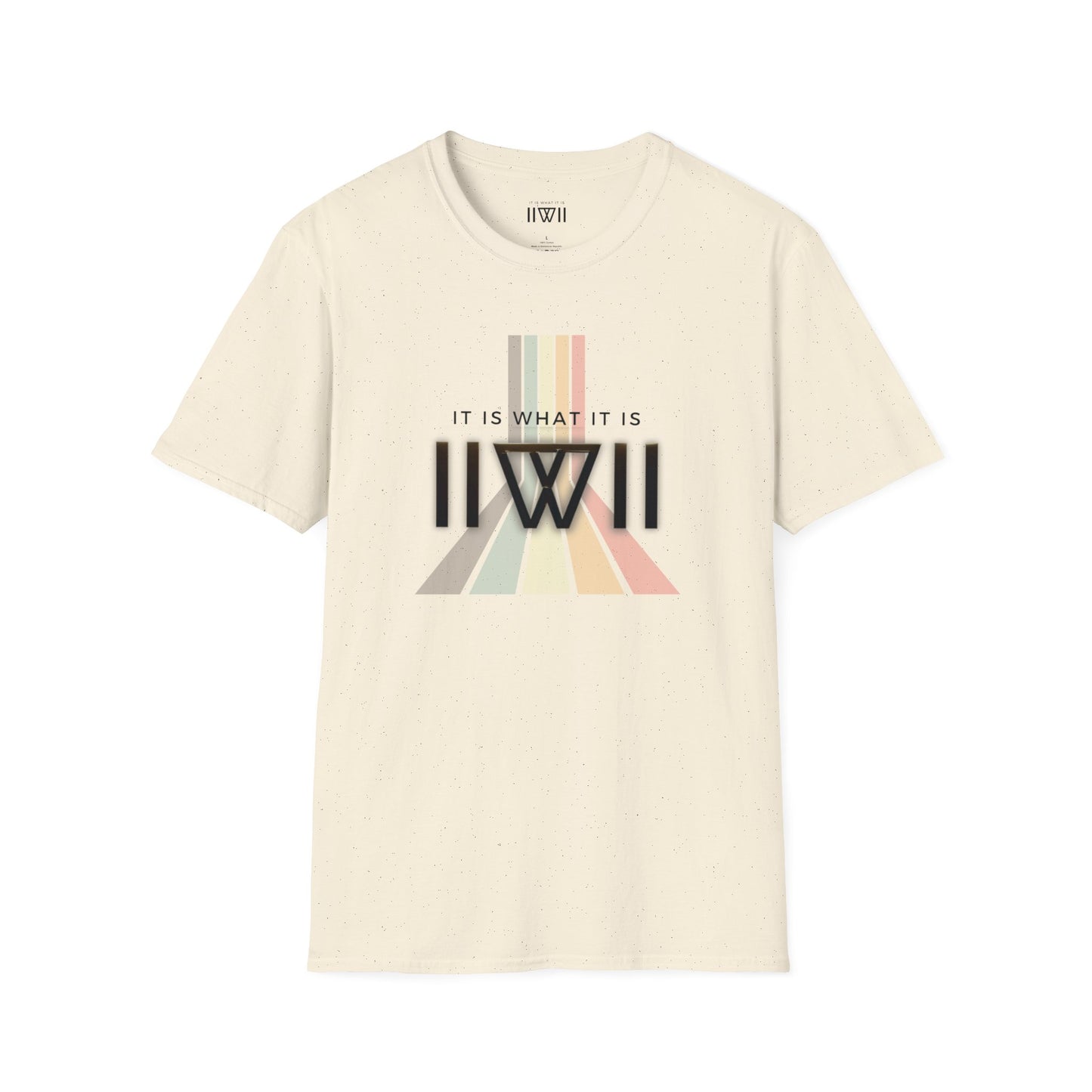 T-Shirt - The Big Logo - IIWII "It Is What It Is" pastel rainbow Unisex Soft style T-Shirt tee