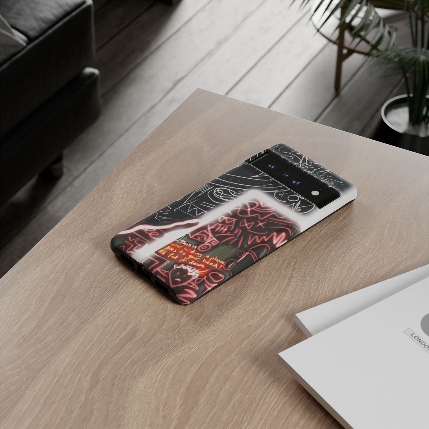 Artistic Phone Case - Unique Design with Quote