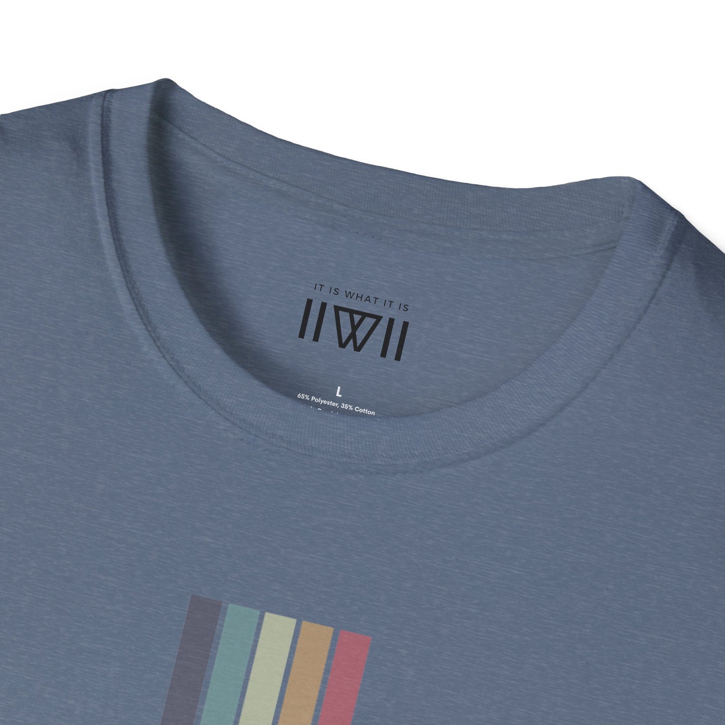 T-Shirt - The Big Logo - IIWII "It Is What It Is" pastel rainbow Unisex Soft style T-Shirt tee