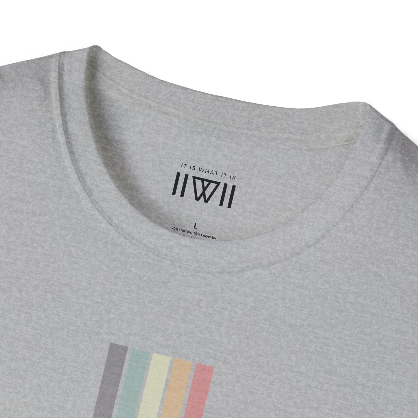 T-Shirt - The Big Logo - IIWII "It Is What It Is" pastel rainbow Unisex Soft style T-Shirt tee