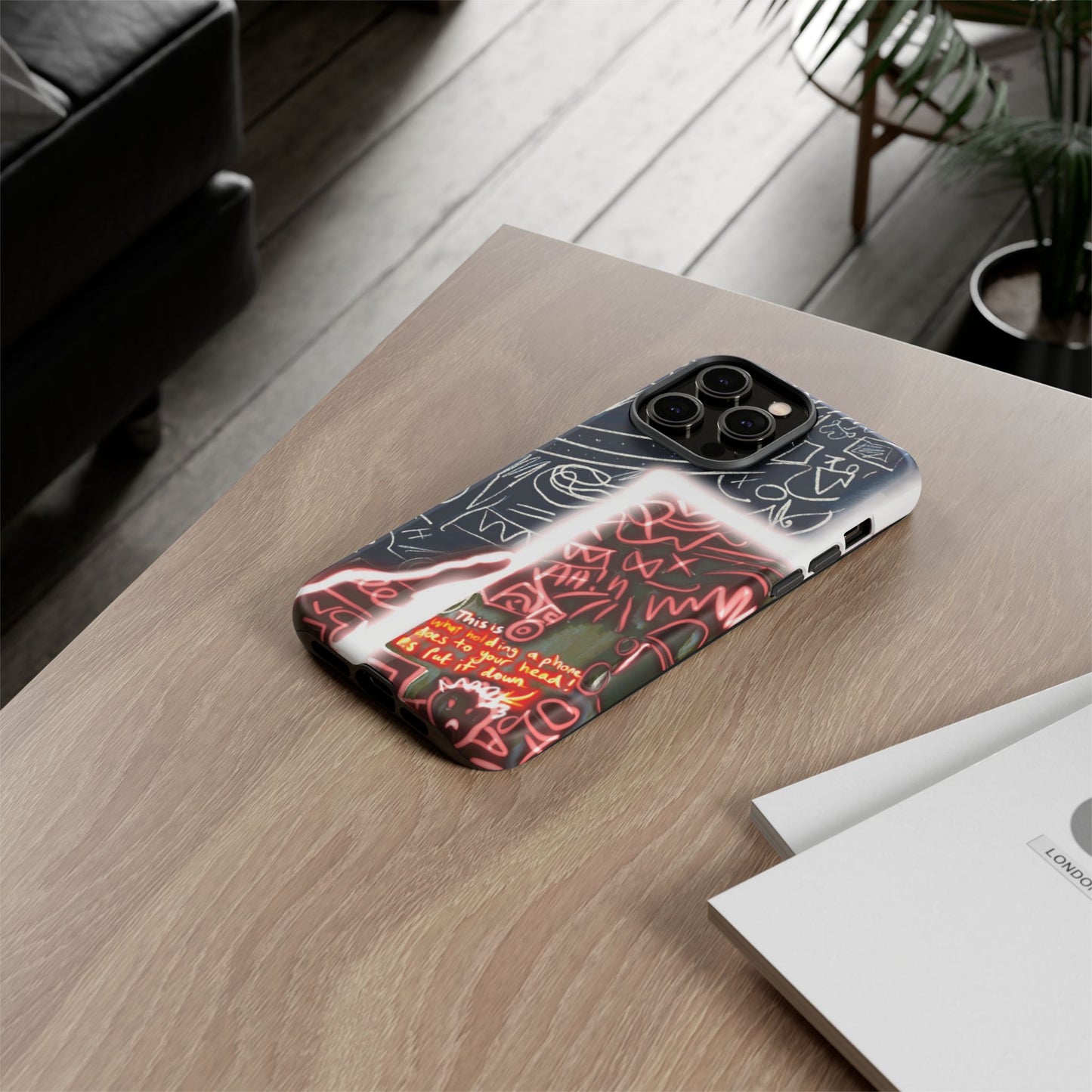 Artistic Phone Case - Unique Design with Quote