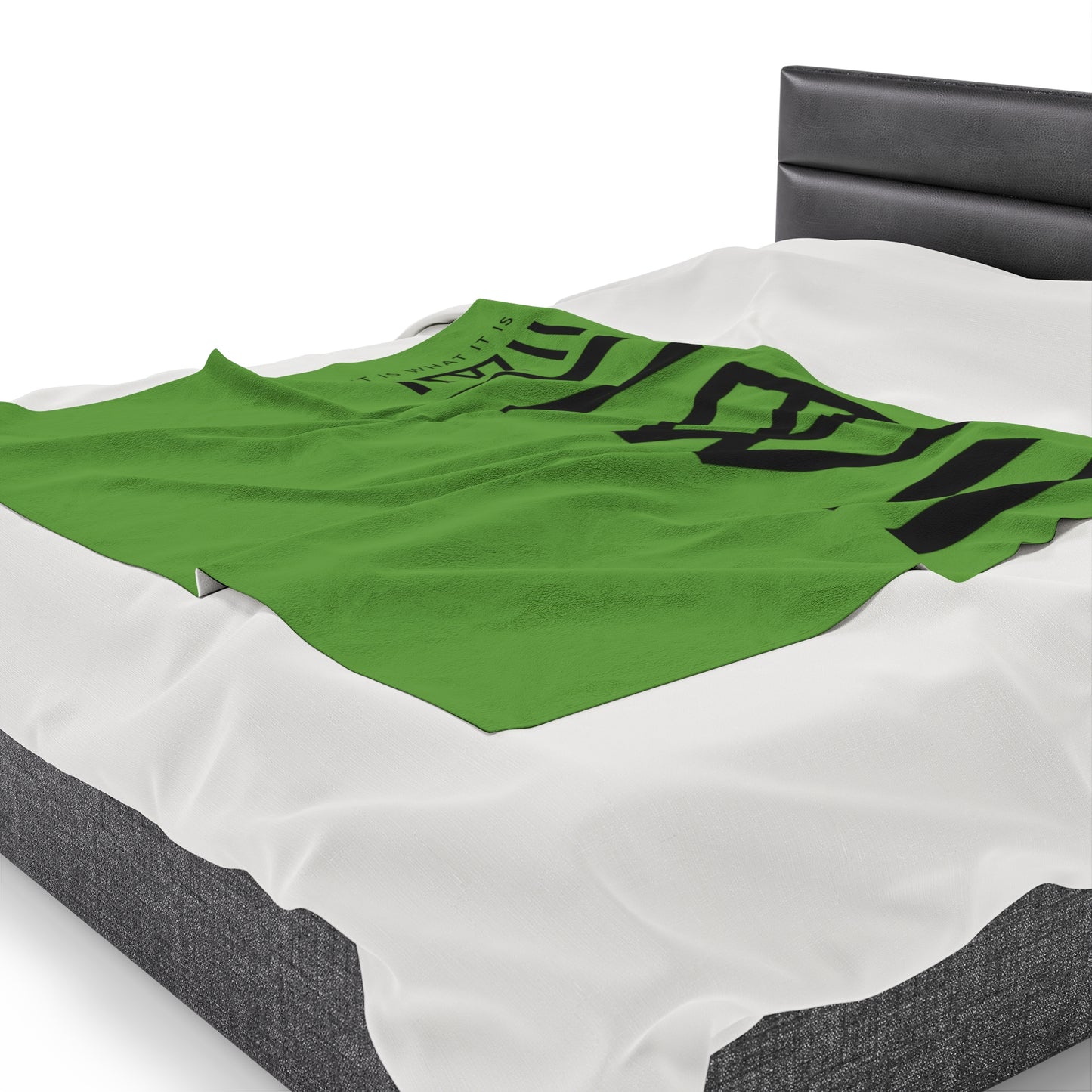 Blanket Cover Bed Spread - IIWII branded *GREEN* Velveteen Plush Blanket