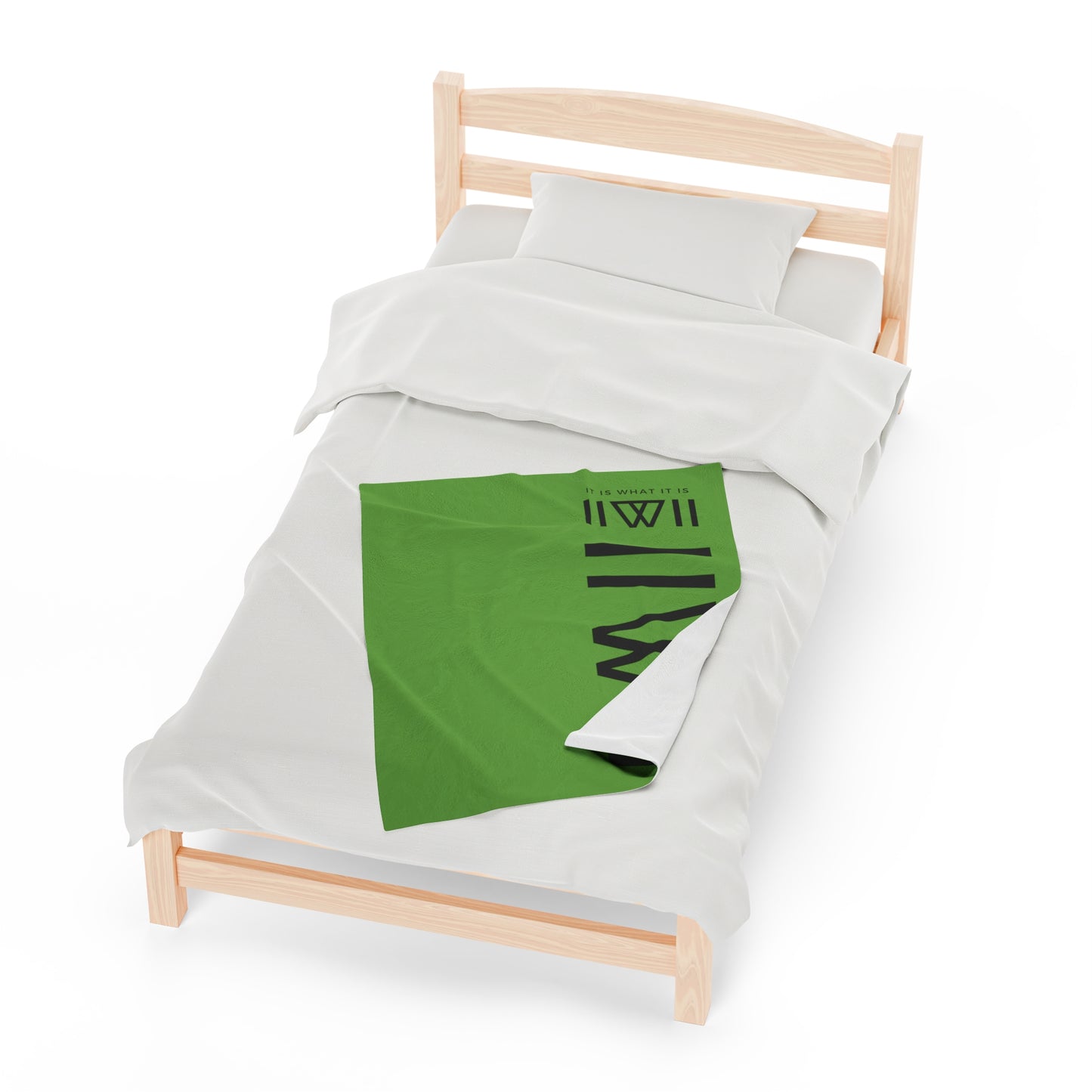 Blanket Cover Bed Spread - IIWII branded *GREEN* Velveteen Plush Blanket