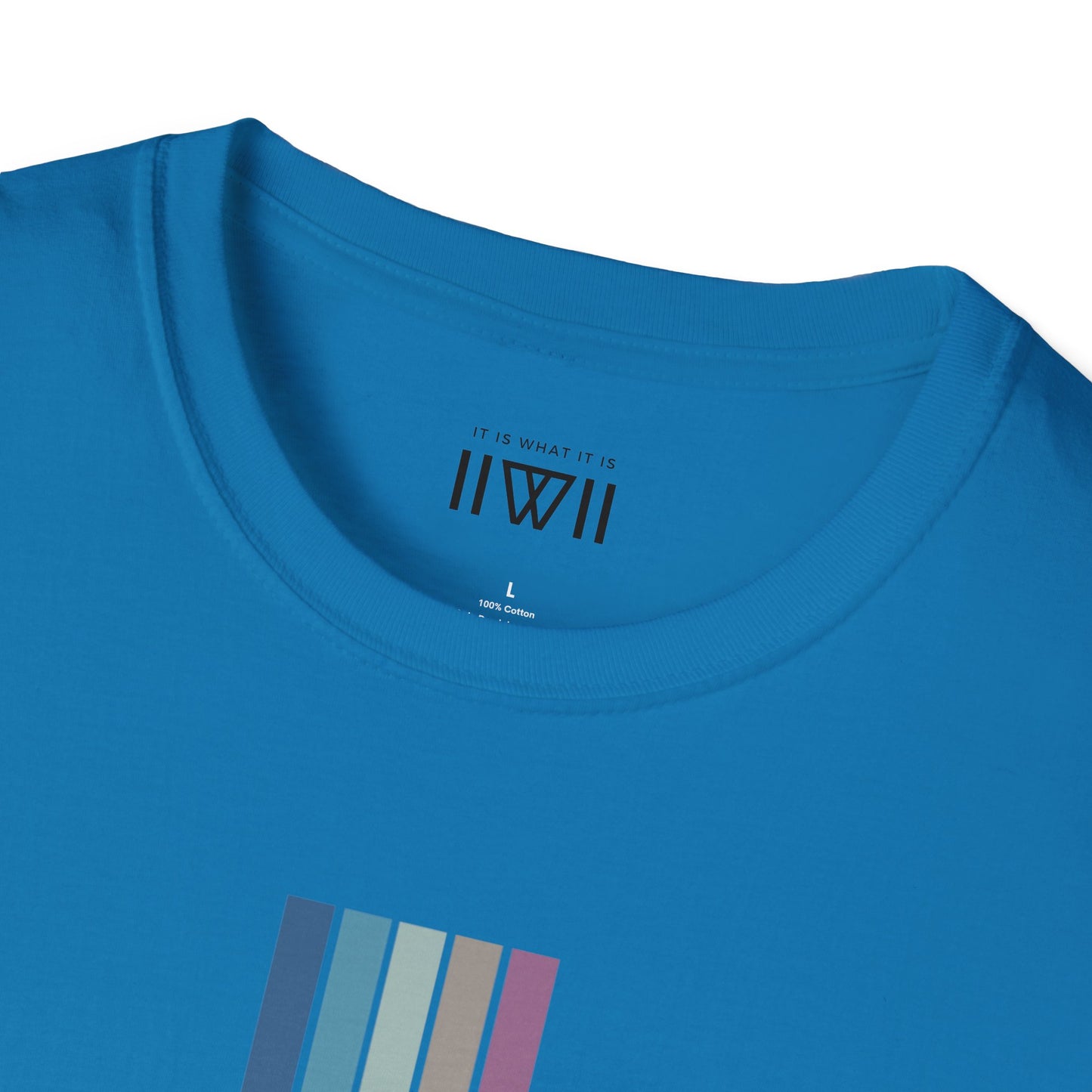 T-Shirt - The Big Logo - IIWII "It Is What It Is" pastel rainbow Unisex Soft style T-Shirt tee