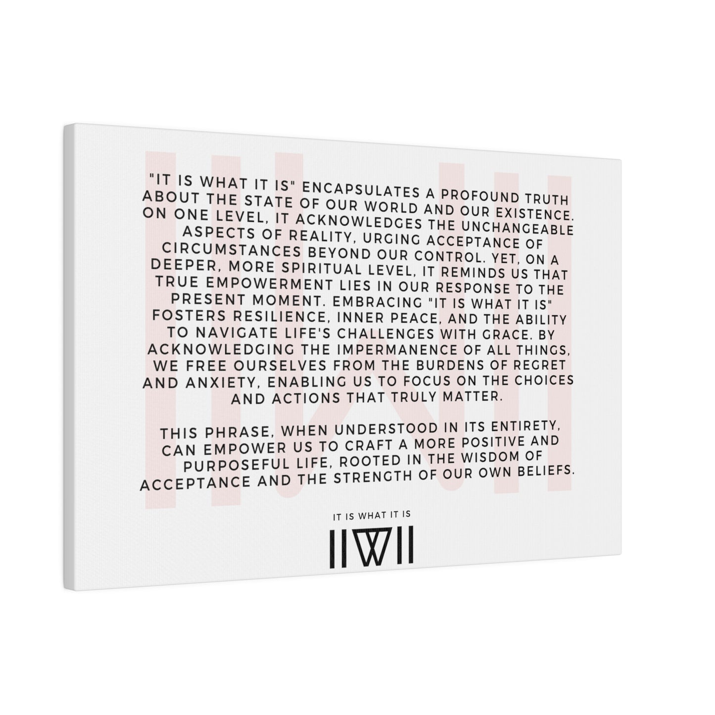Canvas Art - IIWII statement and meaning - Matte Canvas, Stretched, 0.75"