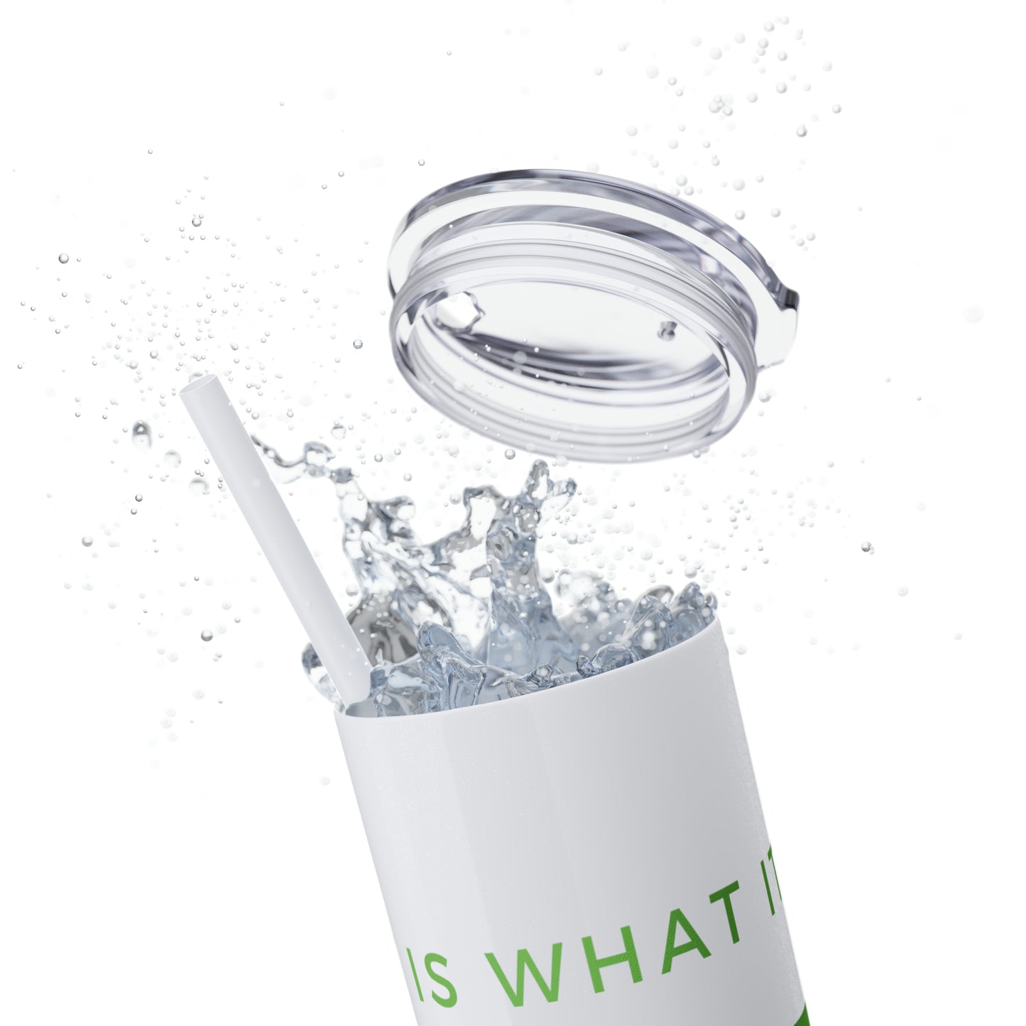 Water Bottle Flask Tumbler - IIWII Skinny Tumbler with Straw, 20oz