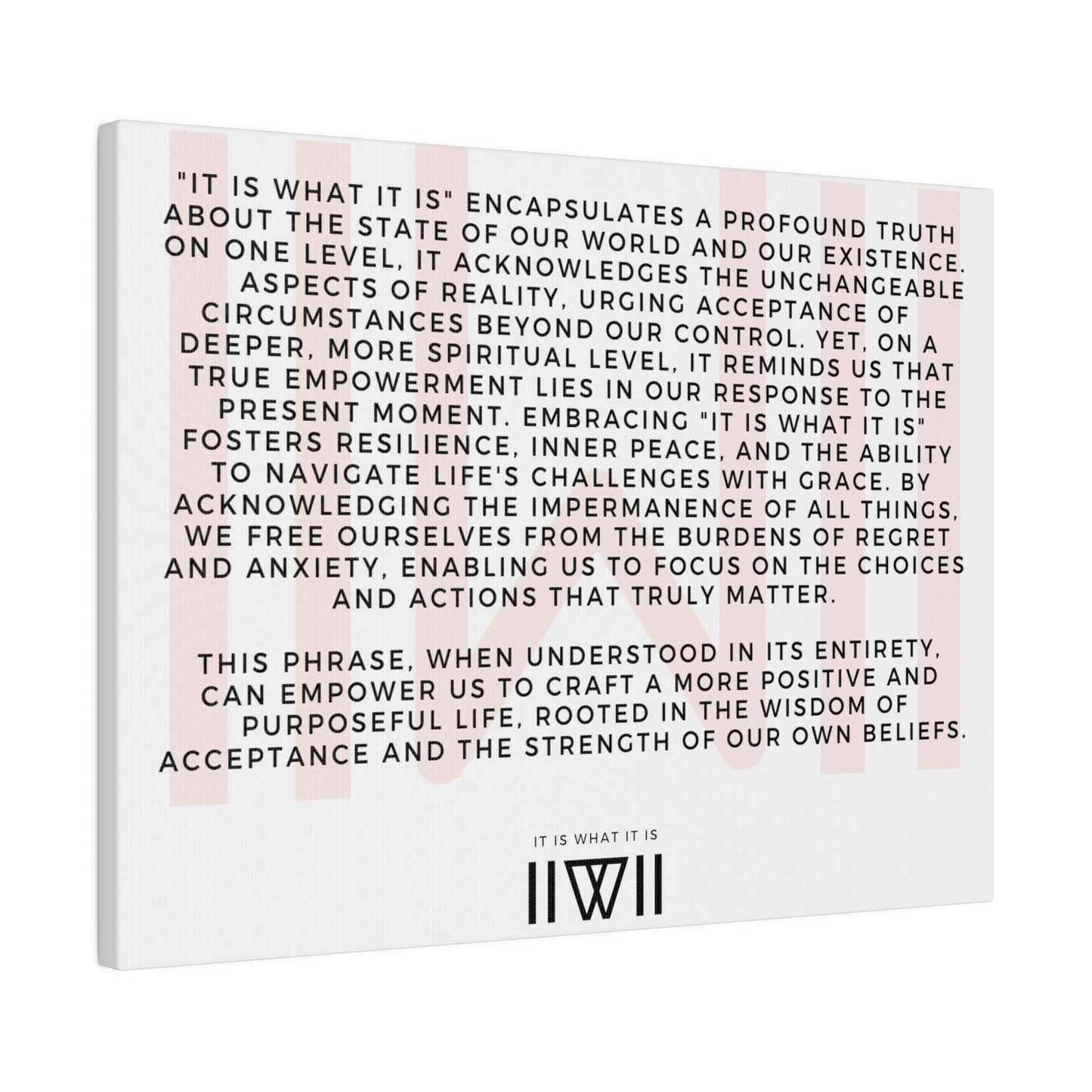 Canvas Art - IIWII statement and meaning - Matte Canvas, Stretched, 0.75"