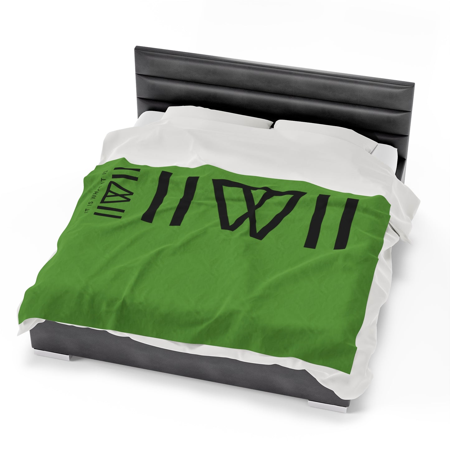 Blanket Cover Bed Spread - IIWII branded *GREEN* Velveteen Plush Blanket