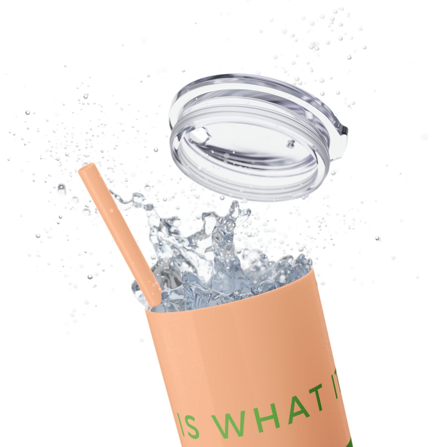 Water Bottle Flask Tumbler - IIWII Skinny Tumbler with Straw, 20oz