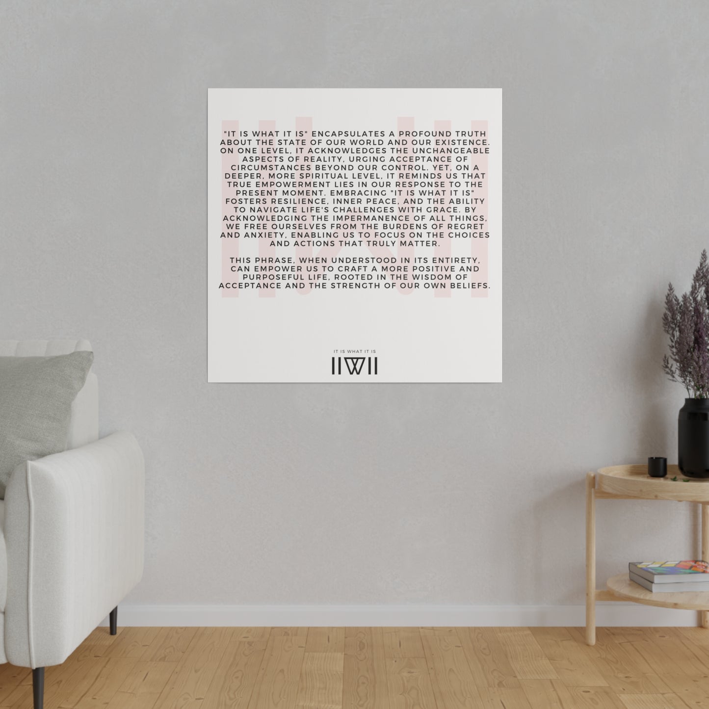 Canvas Art - IIWII statement and meaning - Matte Canvas, Stretched, 0.75"