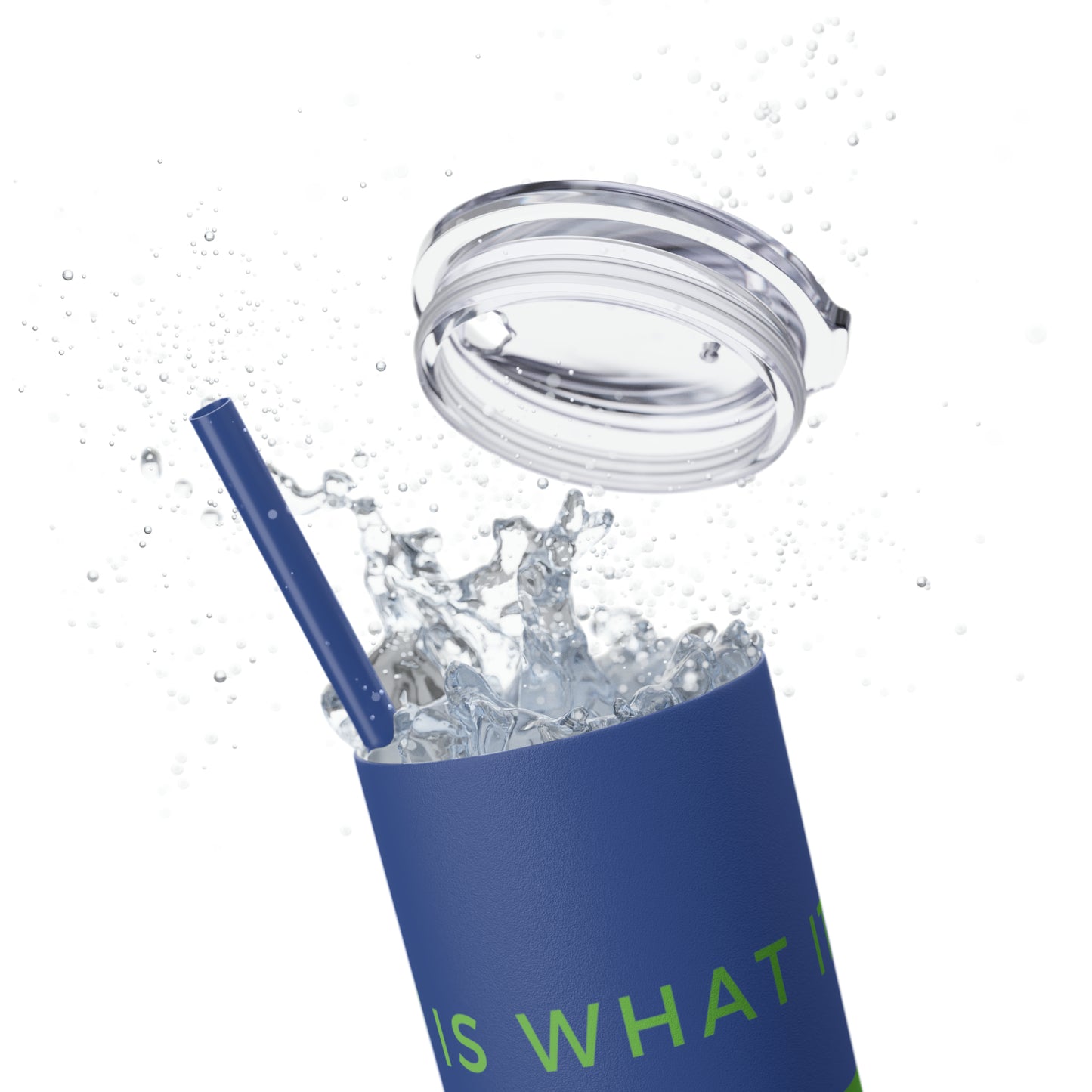 Water Bottle Flask Tumbler - IIWII Skinny Tumbler with Straw, 20oz