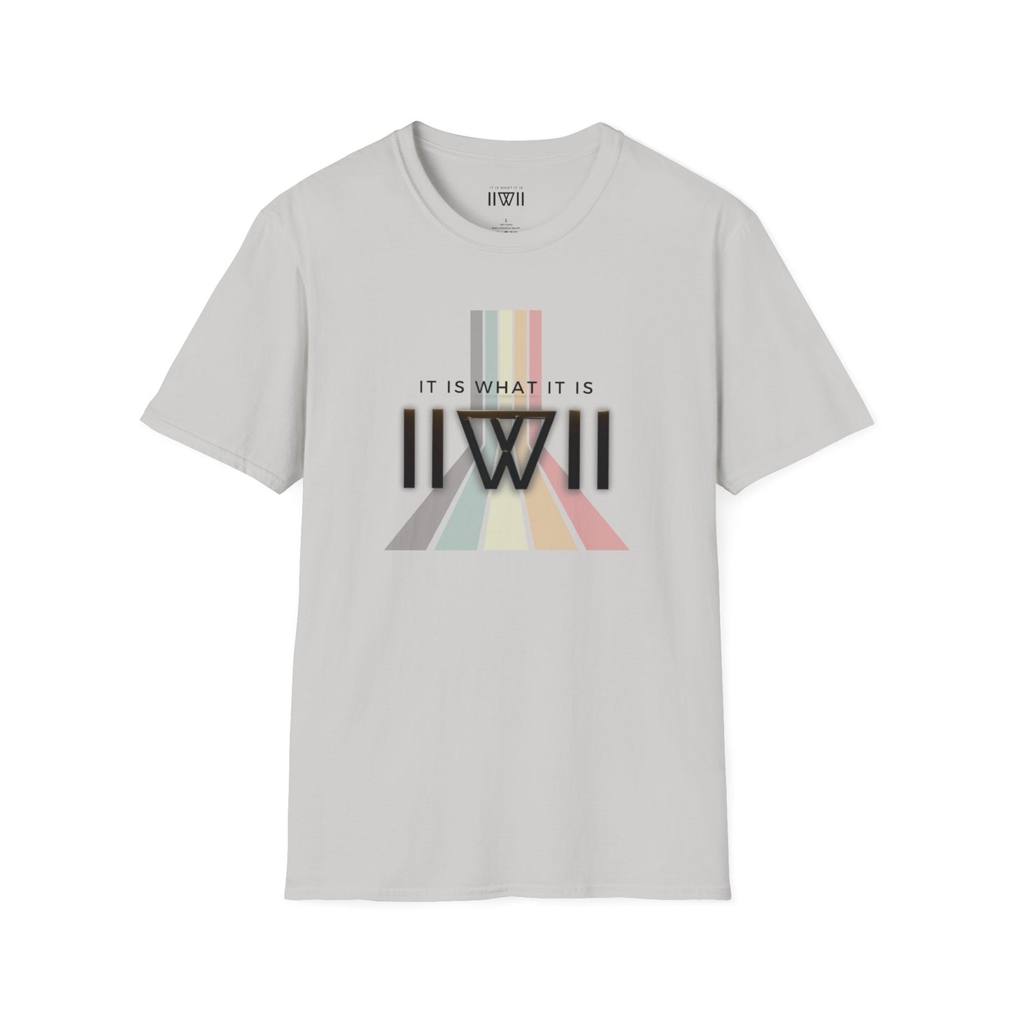 T-Shirt - The Big Logo - IIWII "It Is What It Is" pastel rainbow Unisex Soft style T-Shirt tee