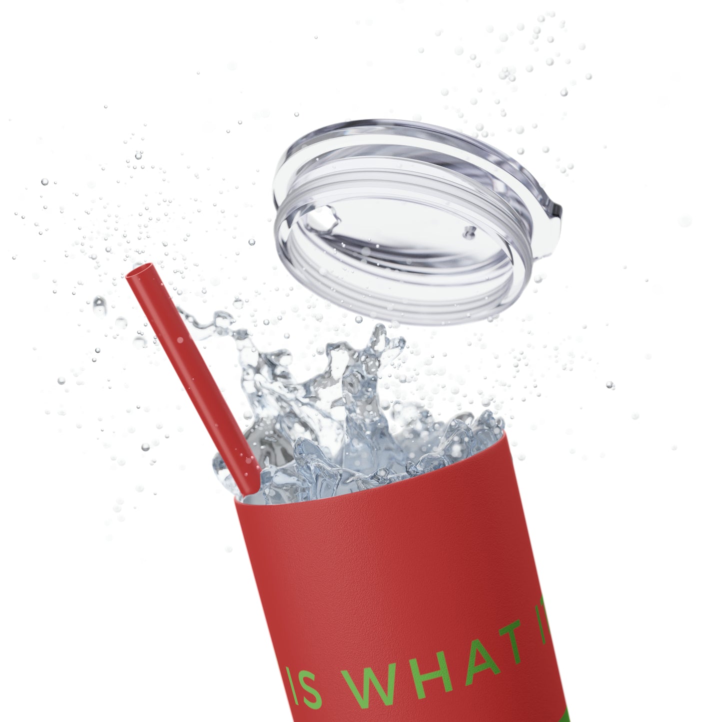 Water Bottle Flask Tumbler - IIWII Skinny Tumbler with Straw, 20oz
