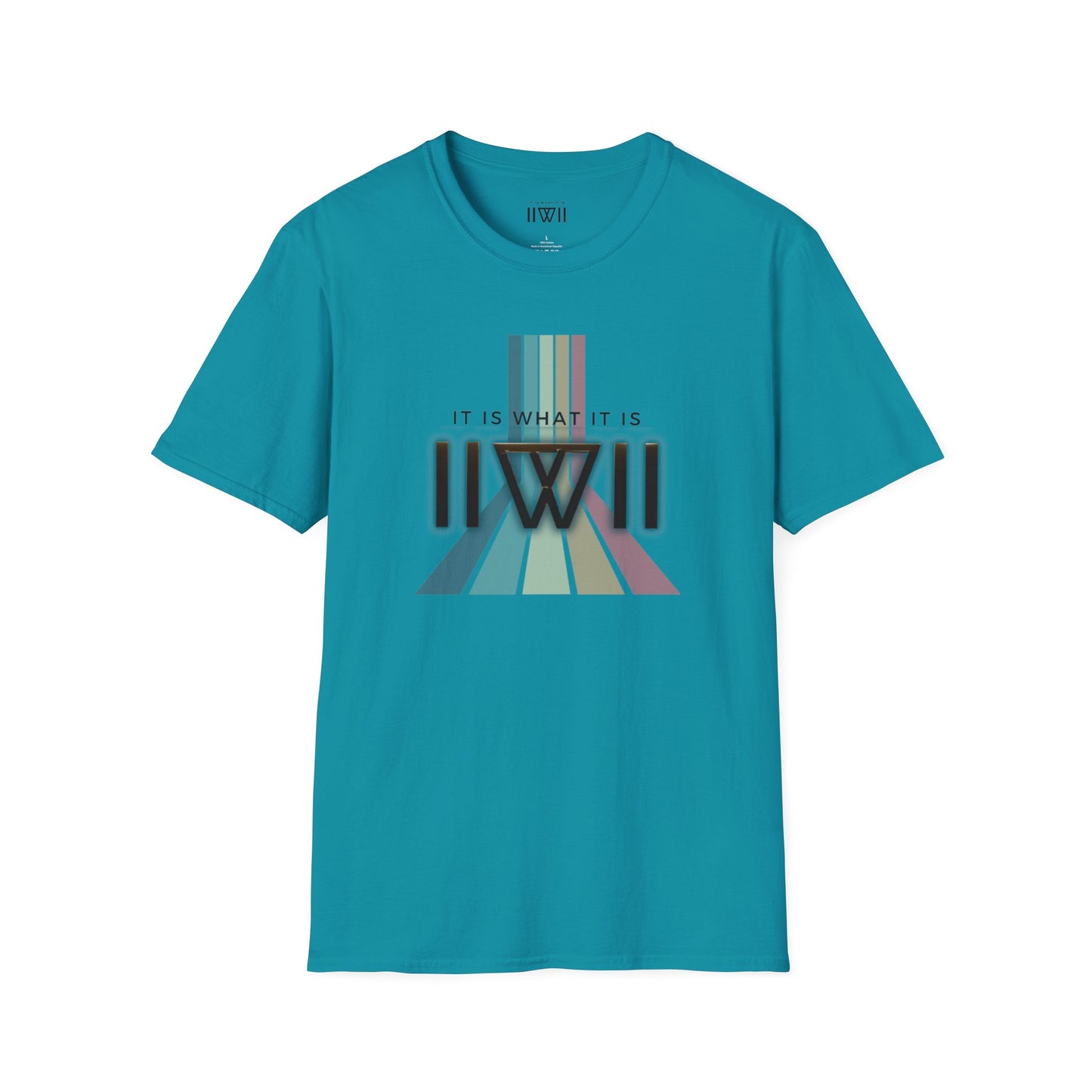 T-Shirt - The Big Logo - IIWII "It Is What It Is" pastel rainbow Unisex Soft style T-Shirt tee