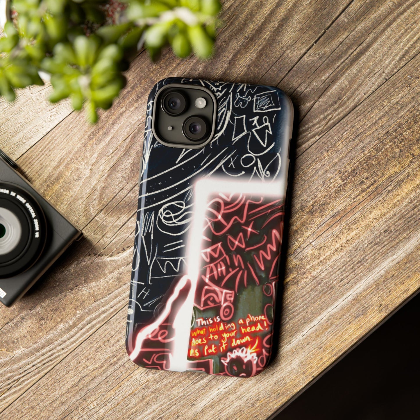 Artistic Phone Case - Unique Design with Quote