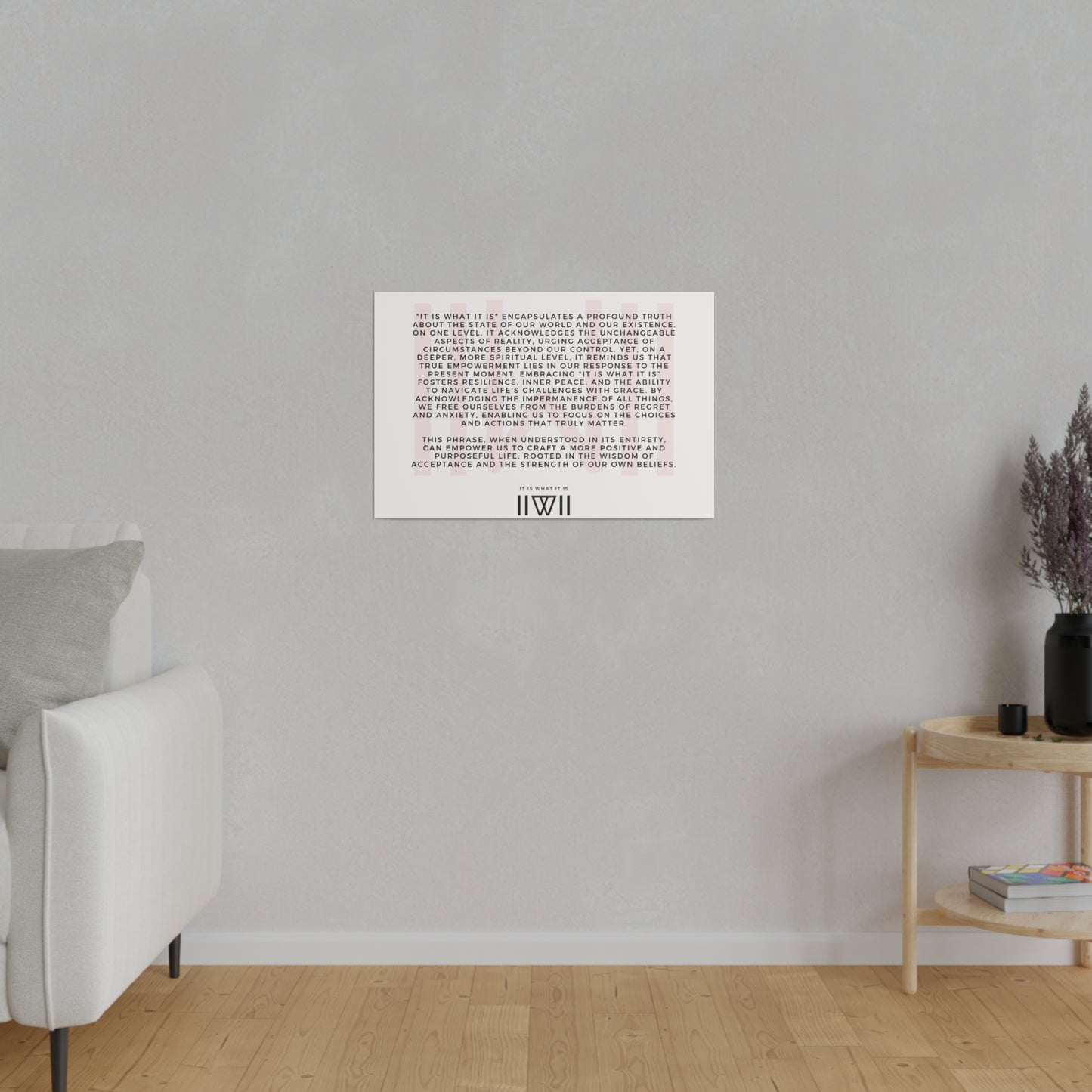 Canvas Art - IIWII statement and meaning - Matte Canvas, Stretched, 0.75"