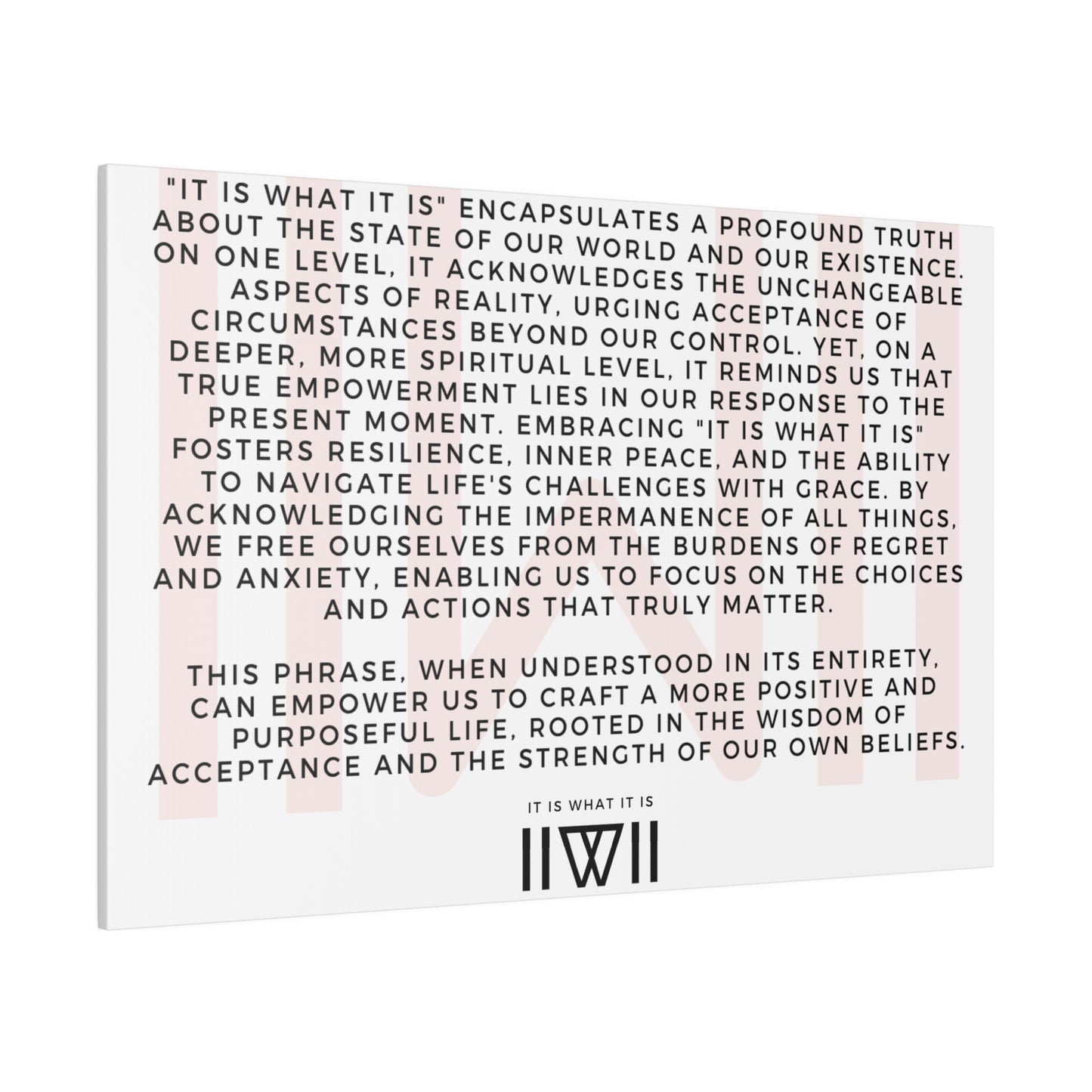 Canvas Art - IIWII statement and meaning - Matte Canvas, Stretched, 0.75"