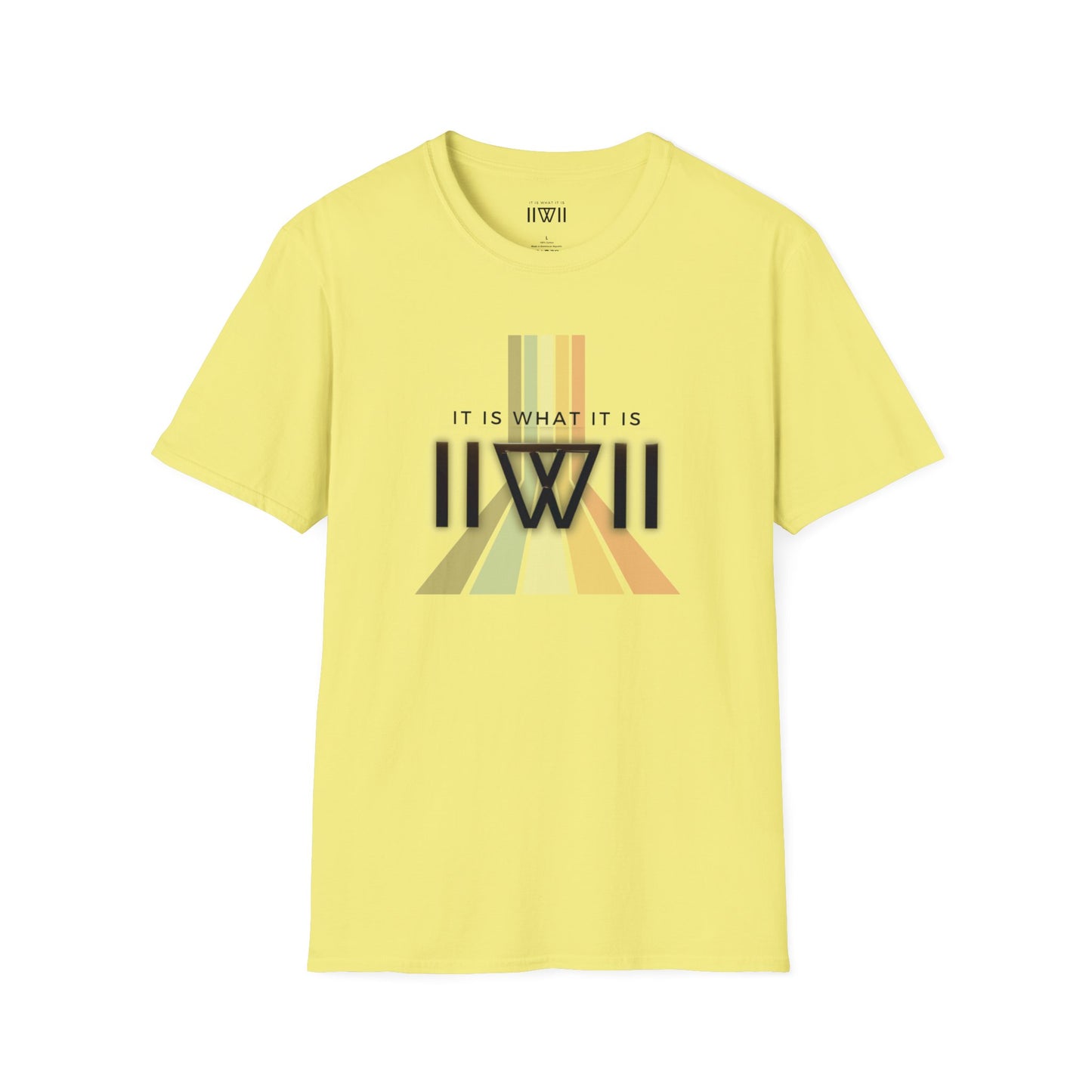 T-Shirt - The Big Logo - IIWII "It Is What It Is" pastel rainbow Unisex Soft style T-Shirt tee
