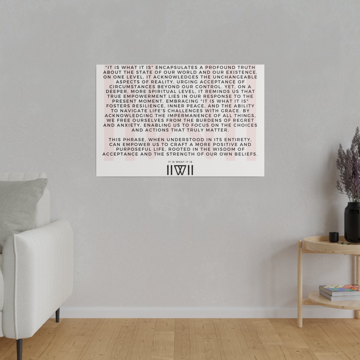 Canvas Art - IIWII statement and meaning - Matte Canvas, Stretched, 0.75"