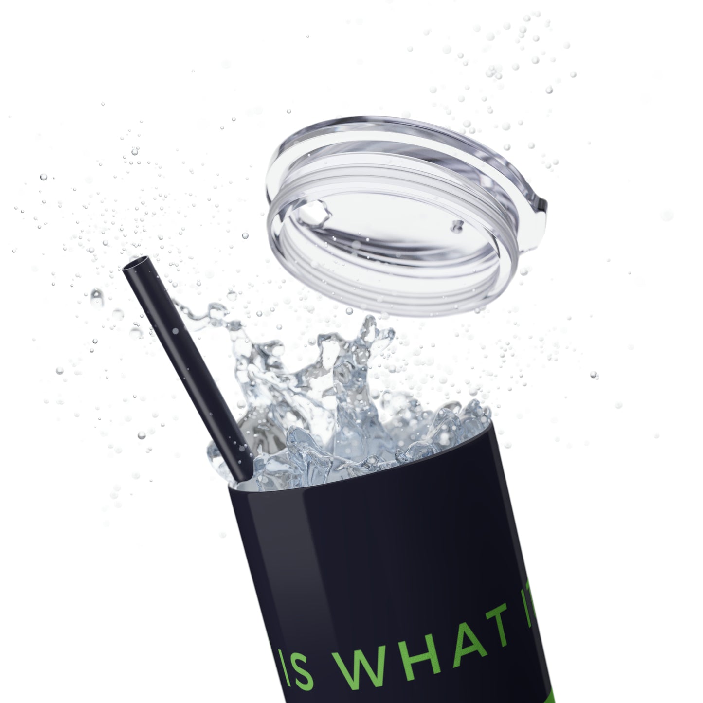 Water Bottle Flask Tumbler - IIWII Skinny Tumbler with Straw, 20oz