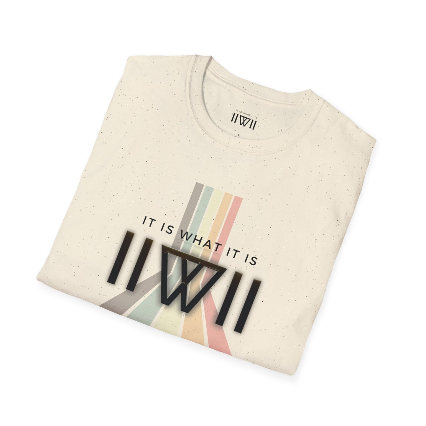 T-Shirt - The Big Logo - IIWII "It Is What It Is" pastel rainbow Unisex Soft style T-Shirt tee