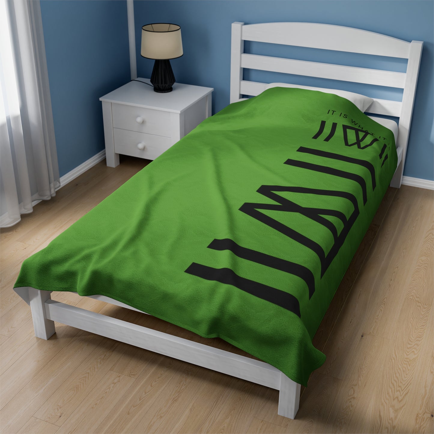Blanket Cover Bed Spread - IIWII branded *GREEN* Velveteen Plush Blanket