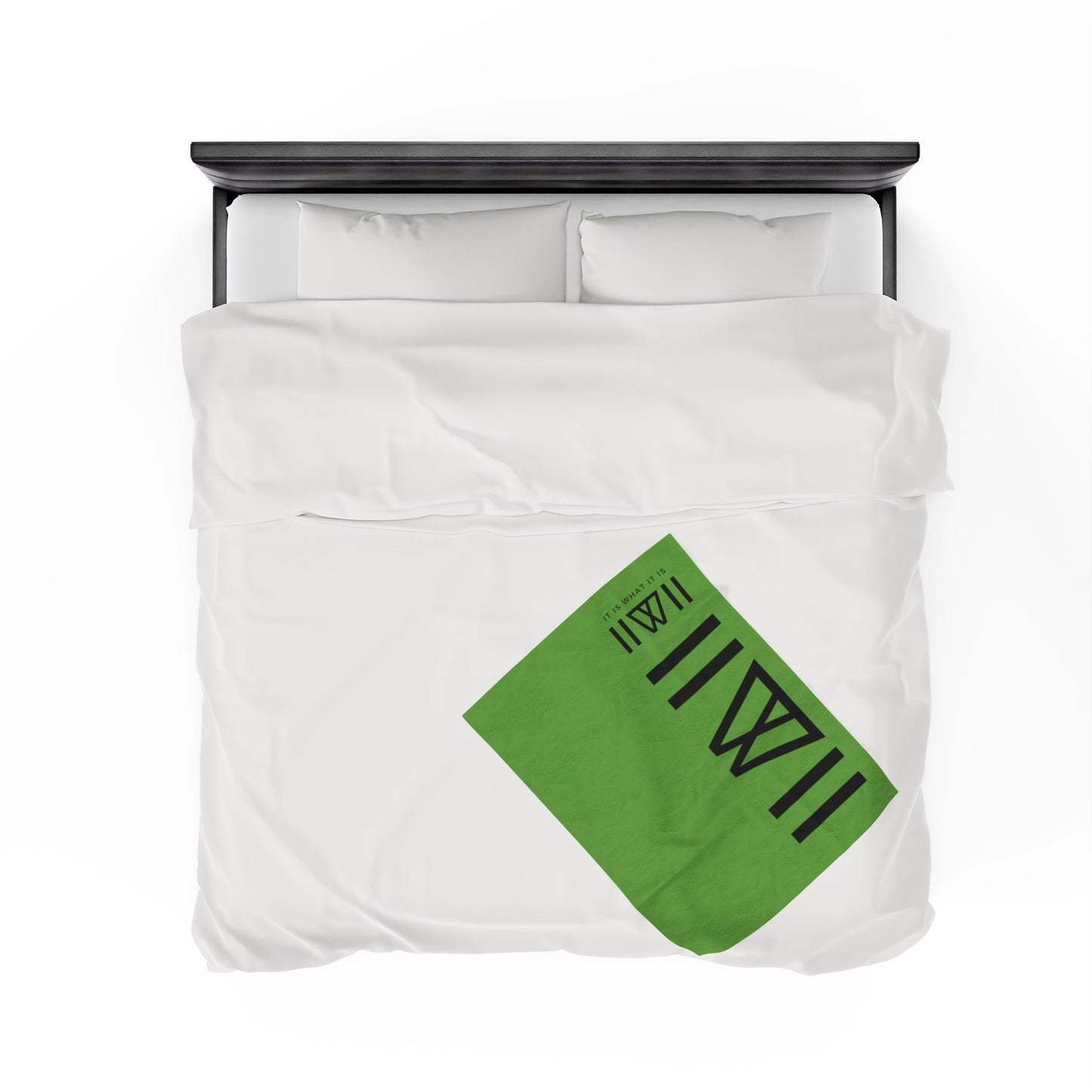 Blanket Cover Bed Spread - IIWII branded *GREEN* Velveteen Plush Blanket