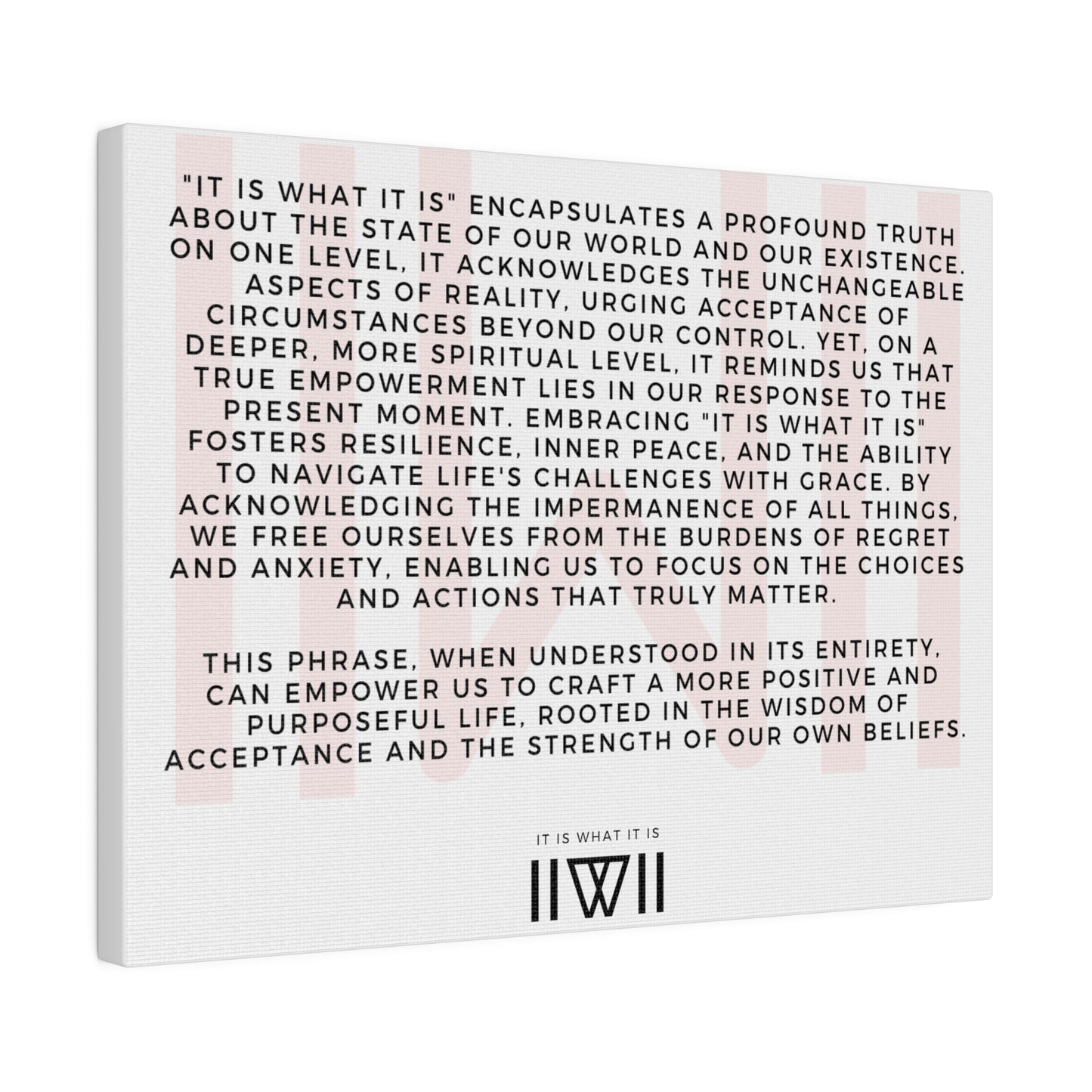 Canvas Art - IIWII statement and meaning - Matte Canvas, Stretched, 0.75"